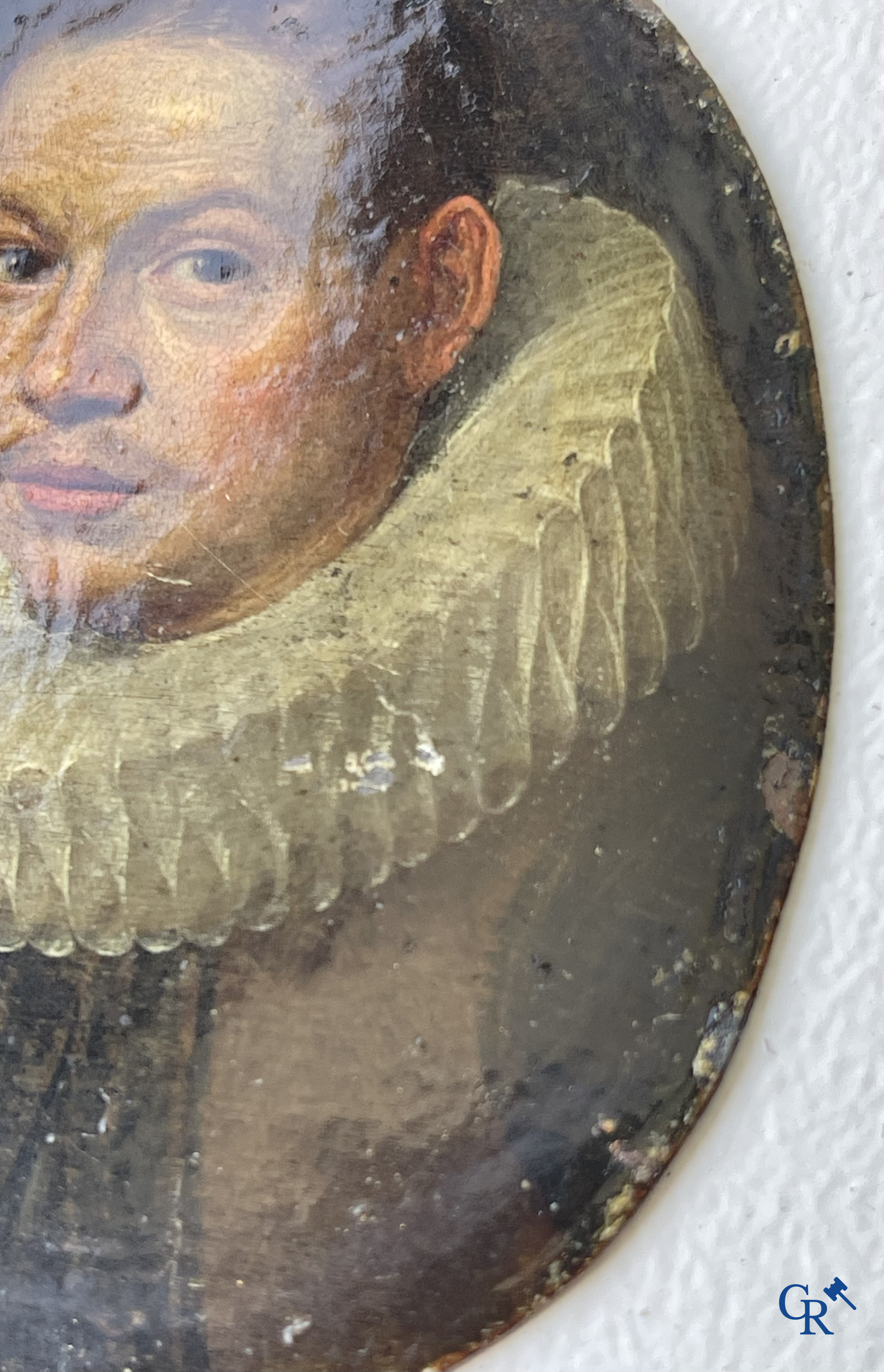 Miniature portrait of a nobleman. Oil on copper. 17th century.