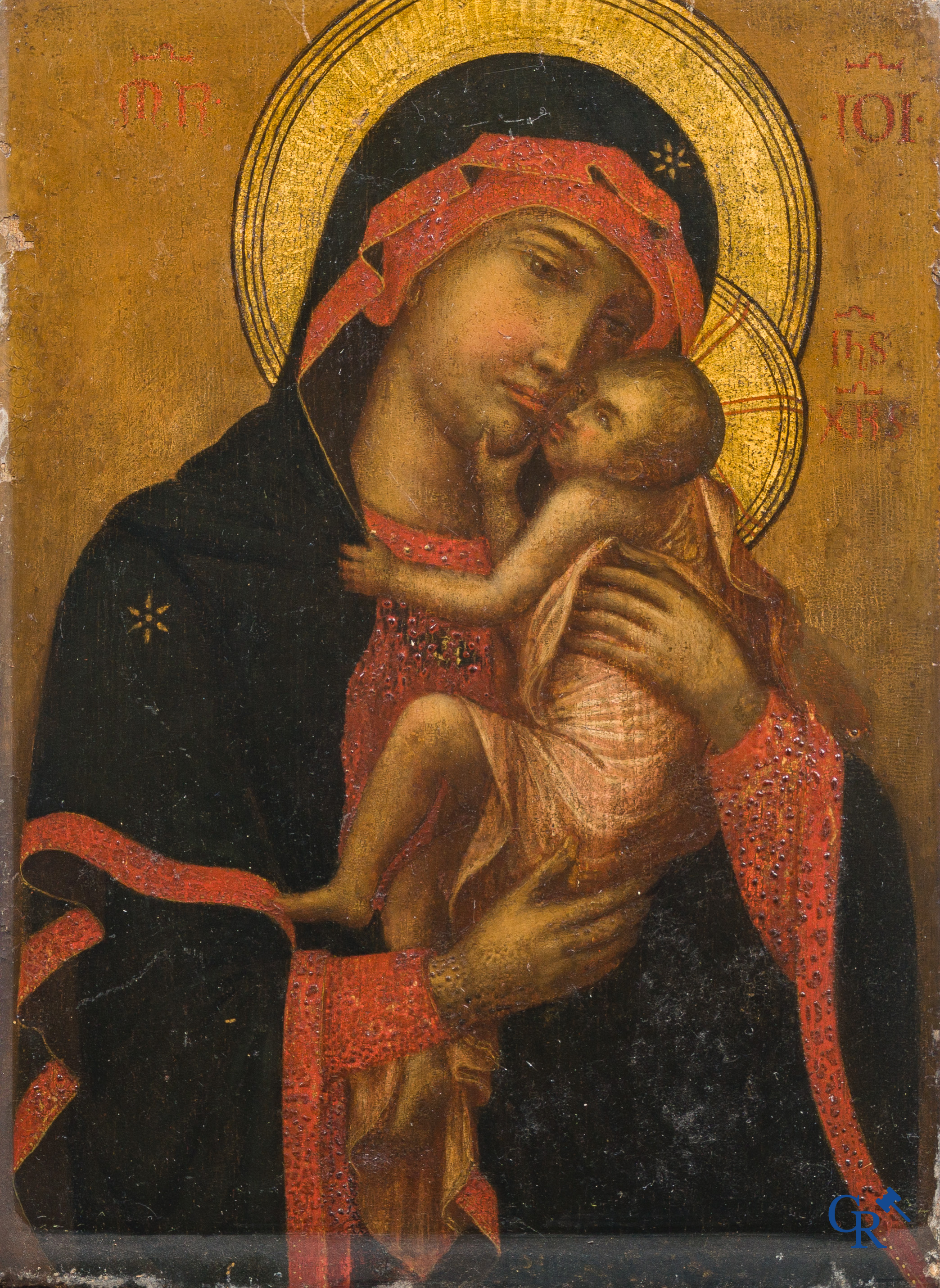 Icoon, Onze Lieve Vrouw van Vladimir. Tempera op paneel. XVIe - XVIIe eeuw.