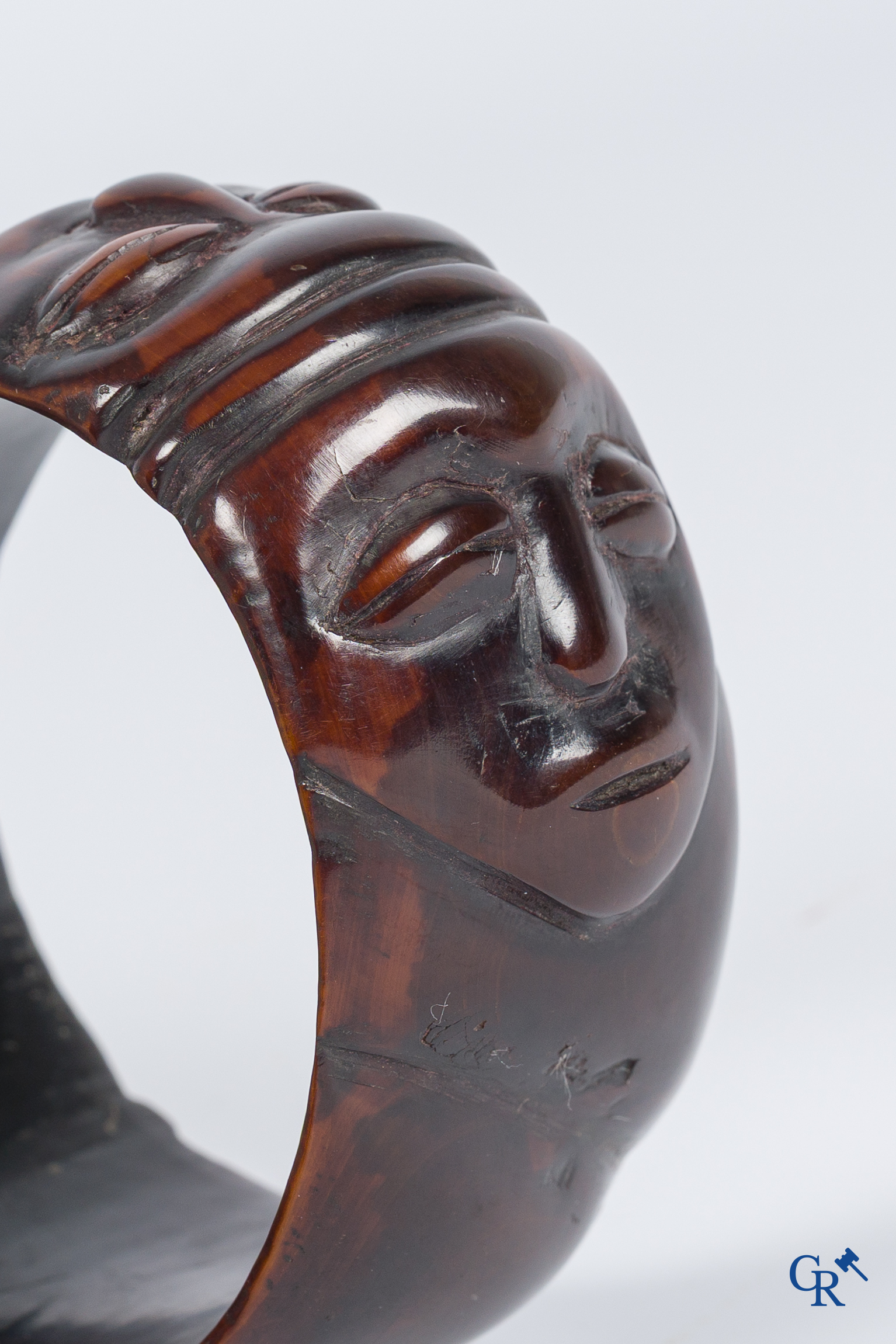Tribal Art. An African fine carved Bangle bracelet.