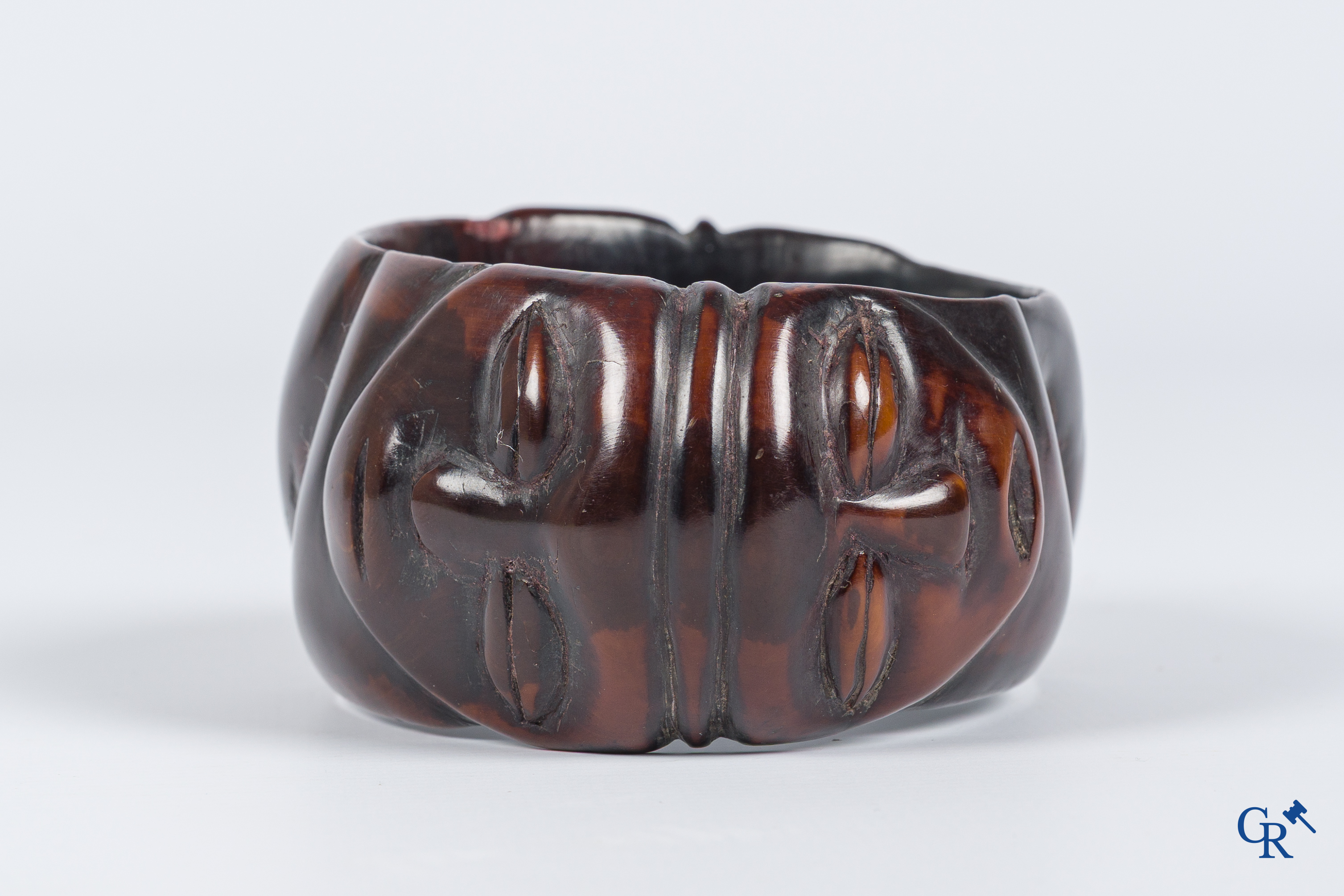 Tribal Art. An African fine carved Bangle bracelet.