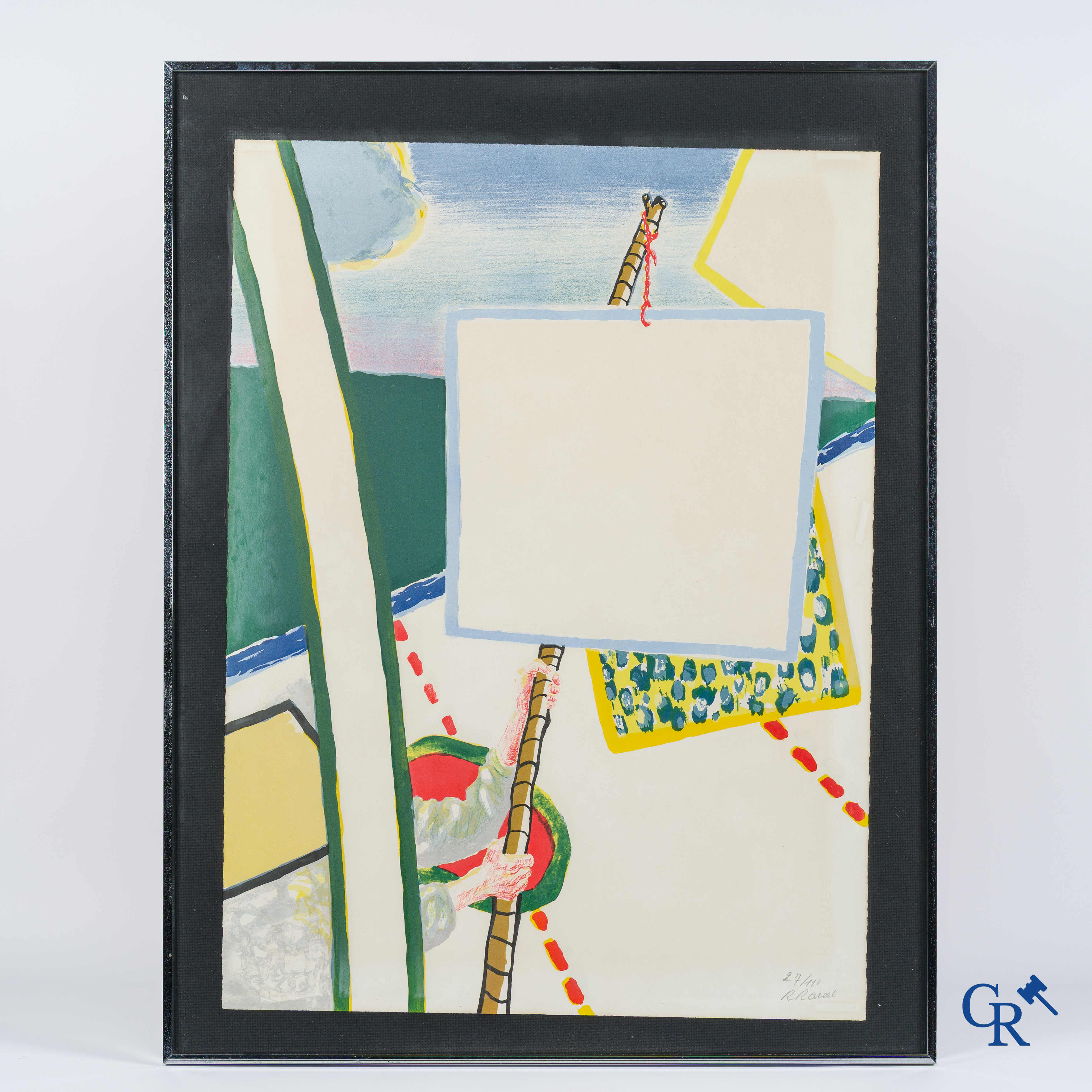 Roger Raveel. Colour lithography, The 1978 painting parade at Machelen aan-de-Leie. 1979, 27/110.