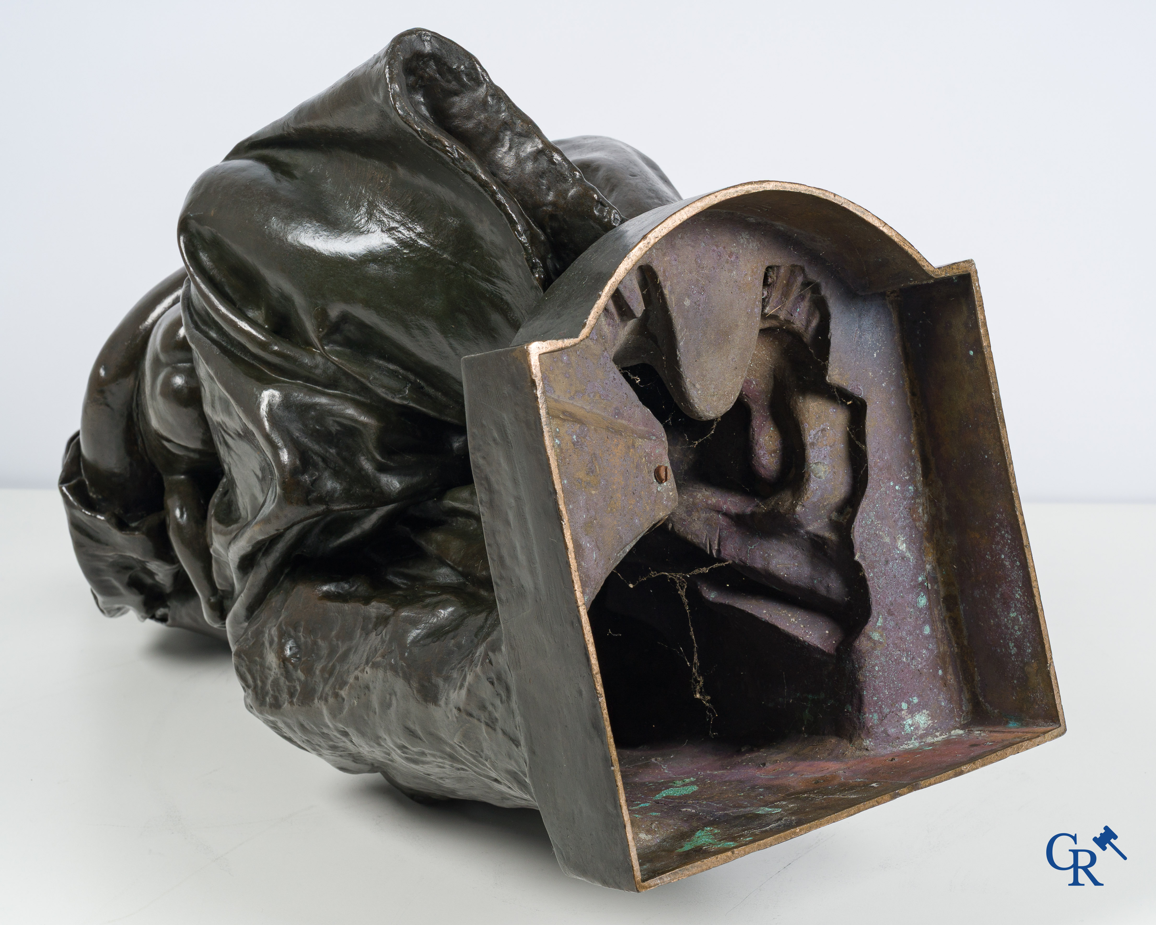 Paul Dubois (1829-1905) Maternité. Large bronze statue with brown patina. Signed P. Dubois, foundry F. Barbedienne.