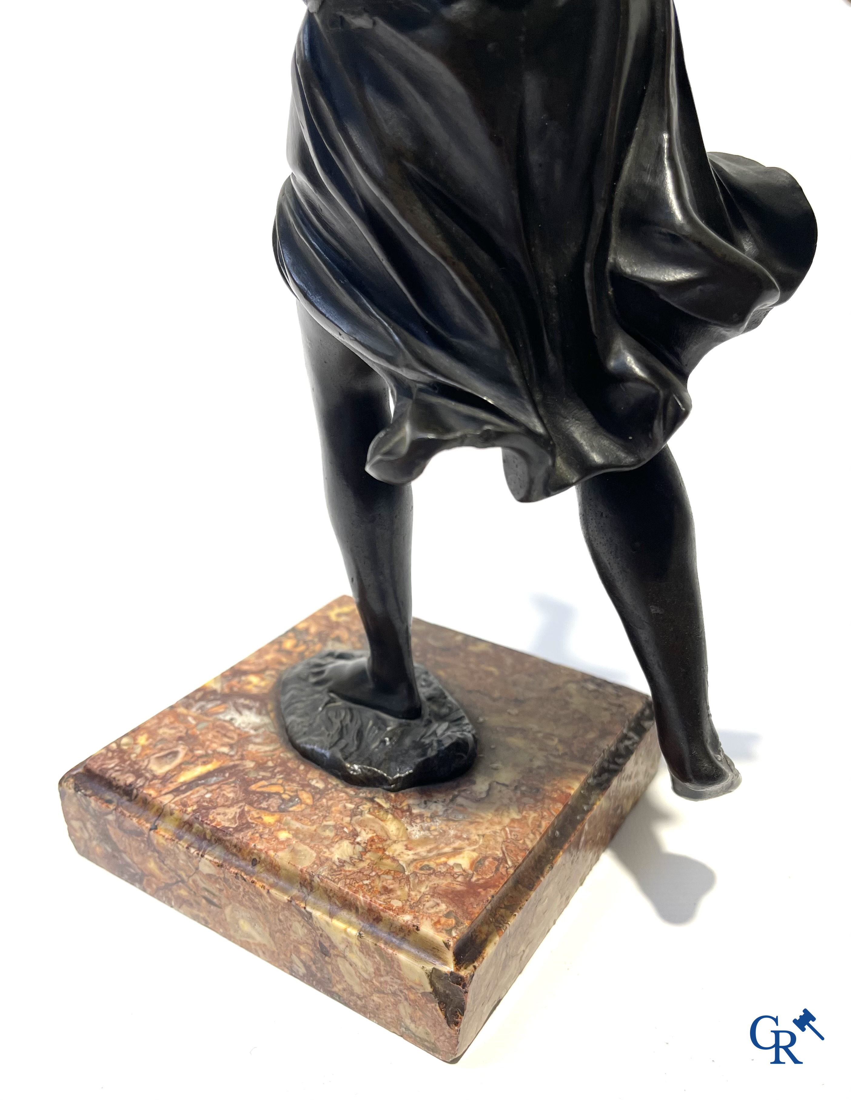 Bronze statue in the antique style depicting Daphne, after the Greek myth of Apollo and Daphne. 19th century.