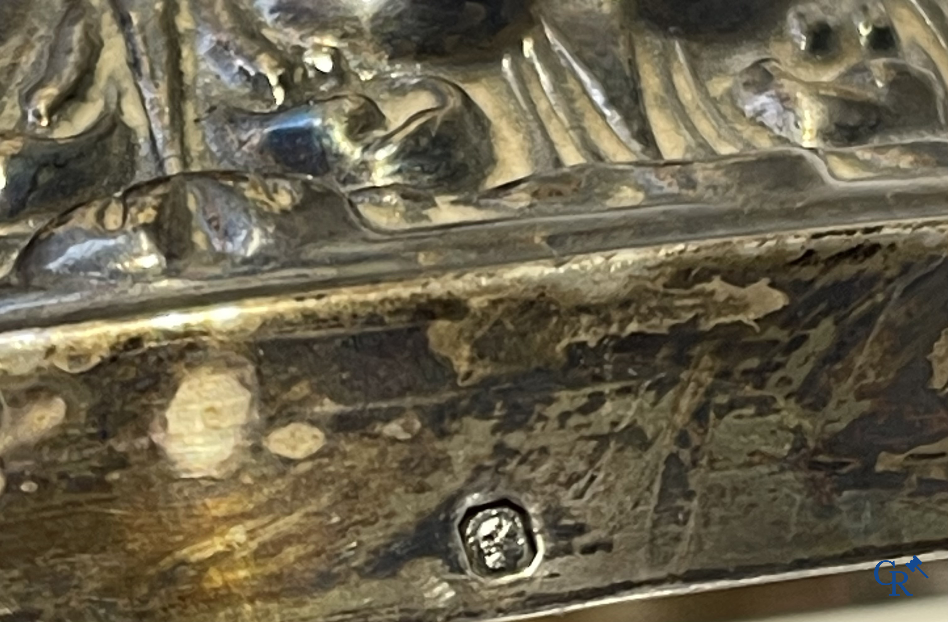 Silver. Veyrat à Paris. Pair of large candlesticks in silver. 1st grade. Initials AP on the foot. France 19th century.