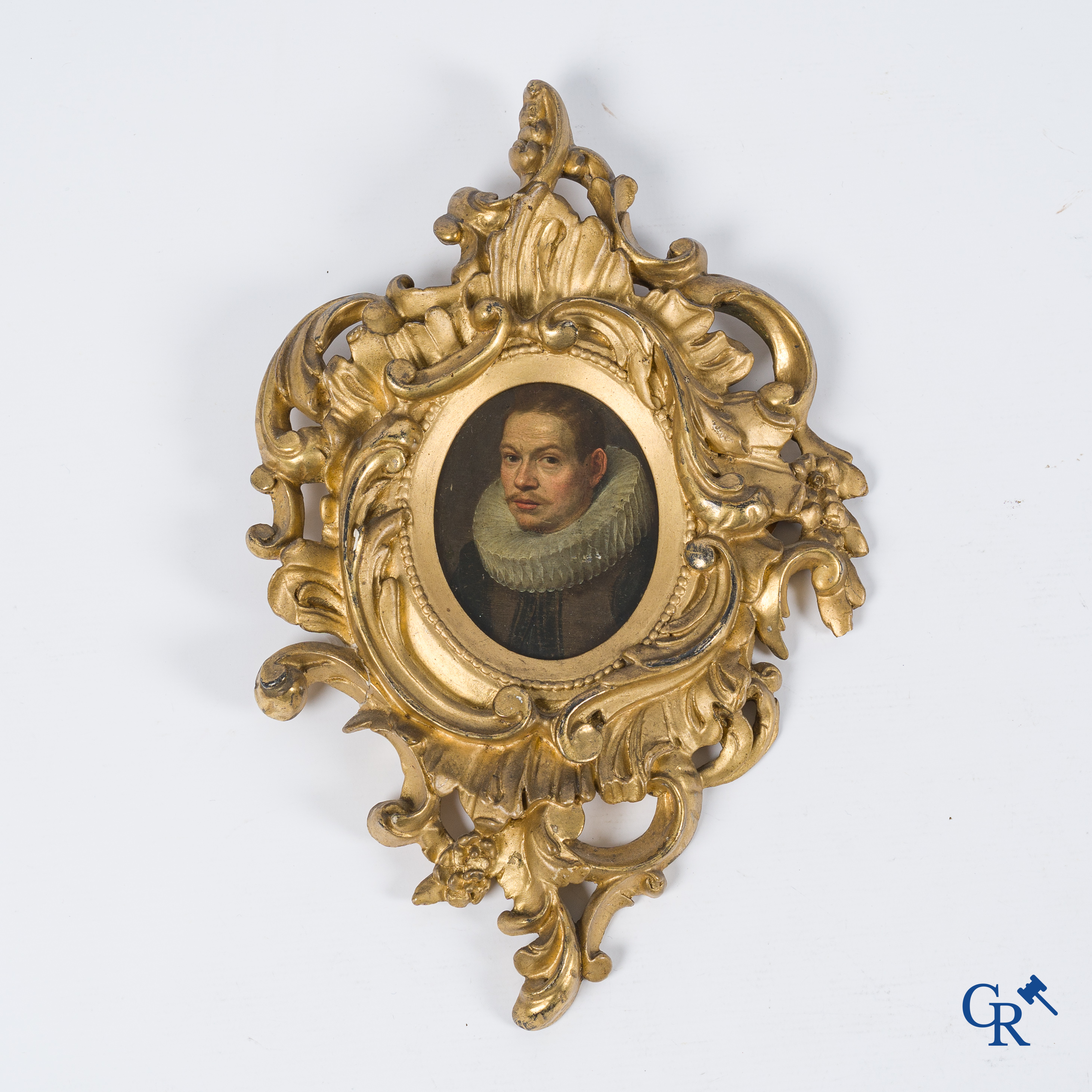 Miniature portrait of a nobleman. Oil on copper. 17th century.