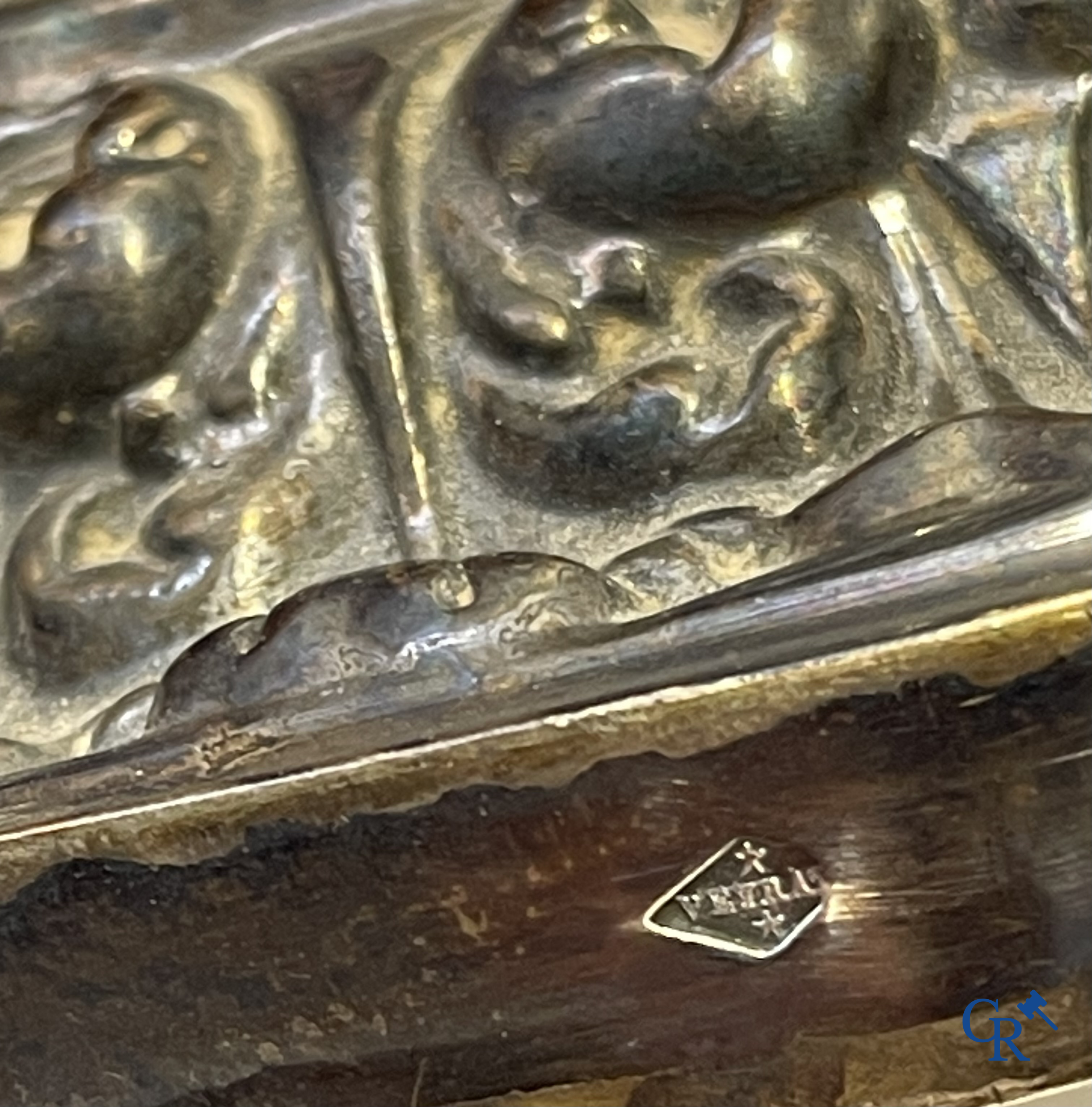 Silver. Veyrat à Paris. Pair of large candlesticks in silver. 1st grade. Initials AP on the foot. France 19th century.