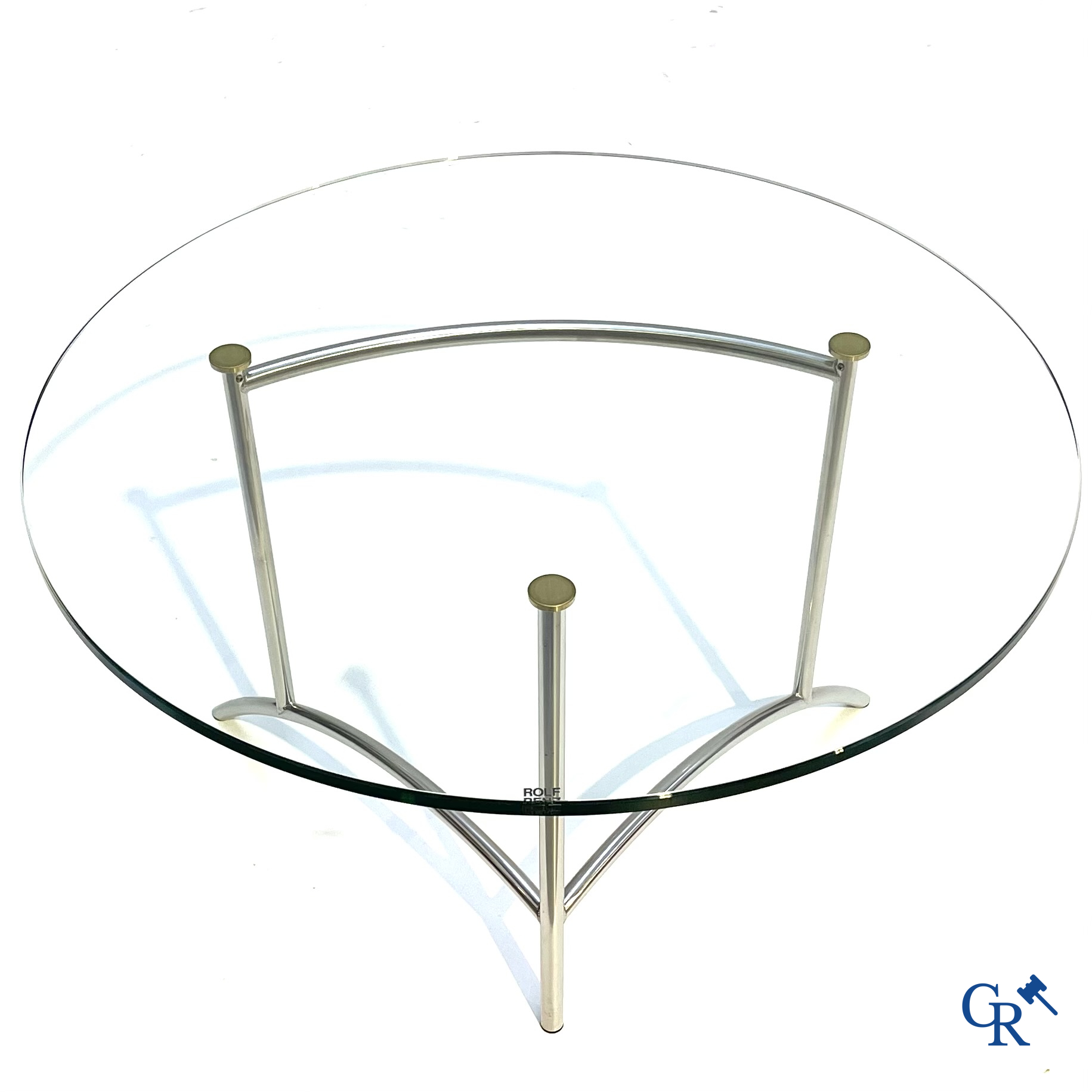 Rolf Benz. Design salontafel in glas en metaal.