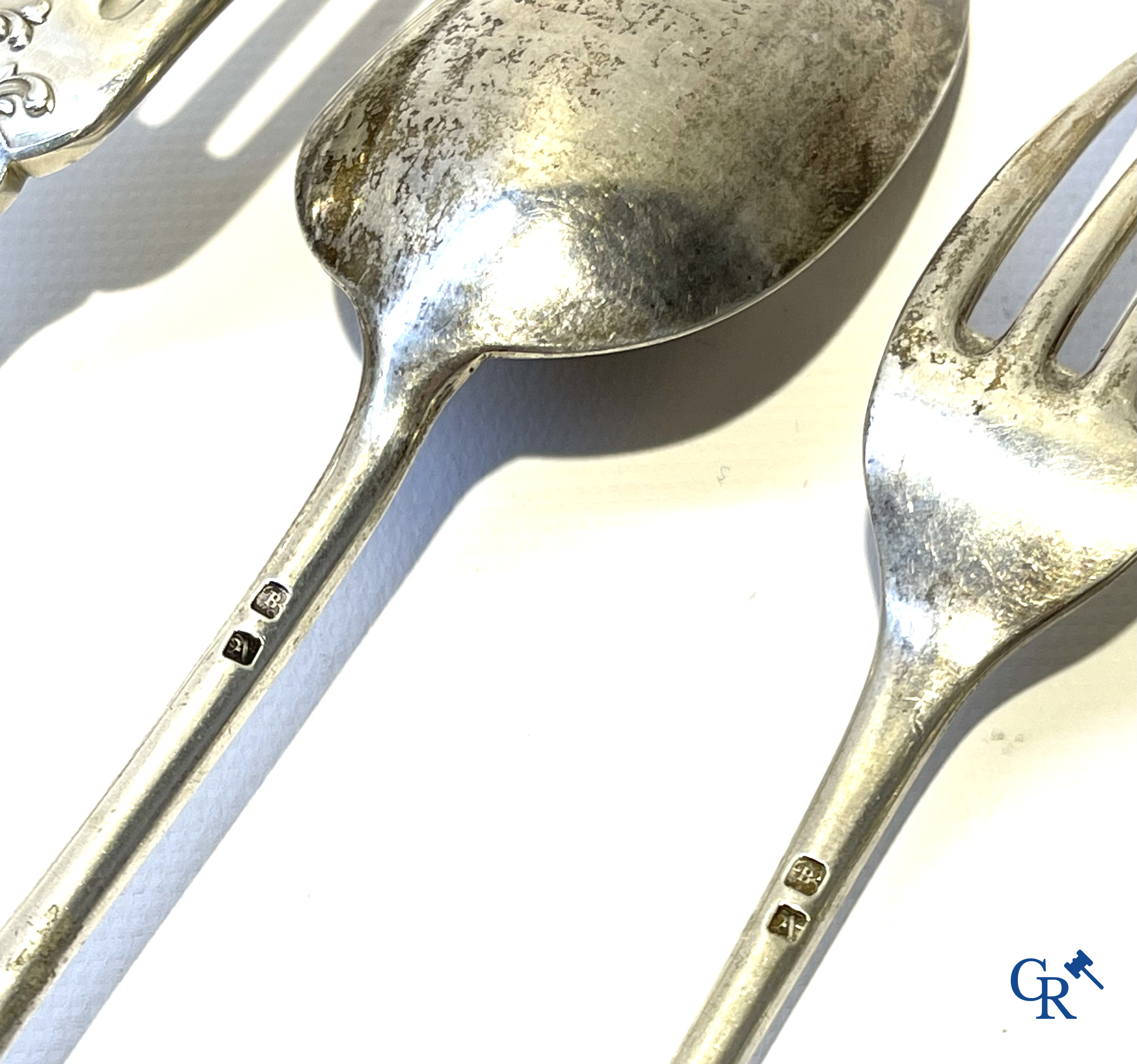 Silver. Lot consisting of 7 pieces of silver cutlery. 18th and 19th century, including Namur. Different hallmarks.