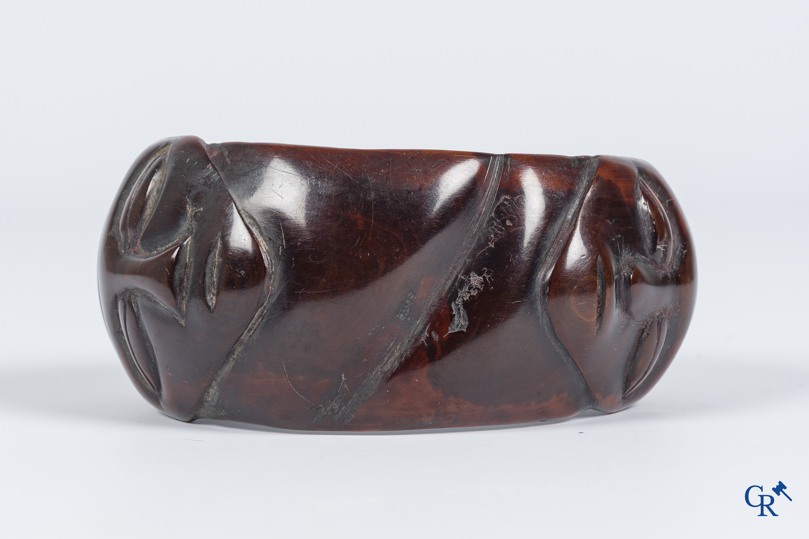Tribal Art. An African fine carved Bangle bracelet.