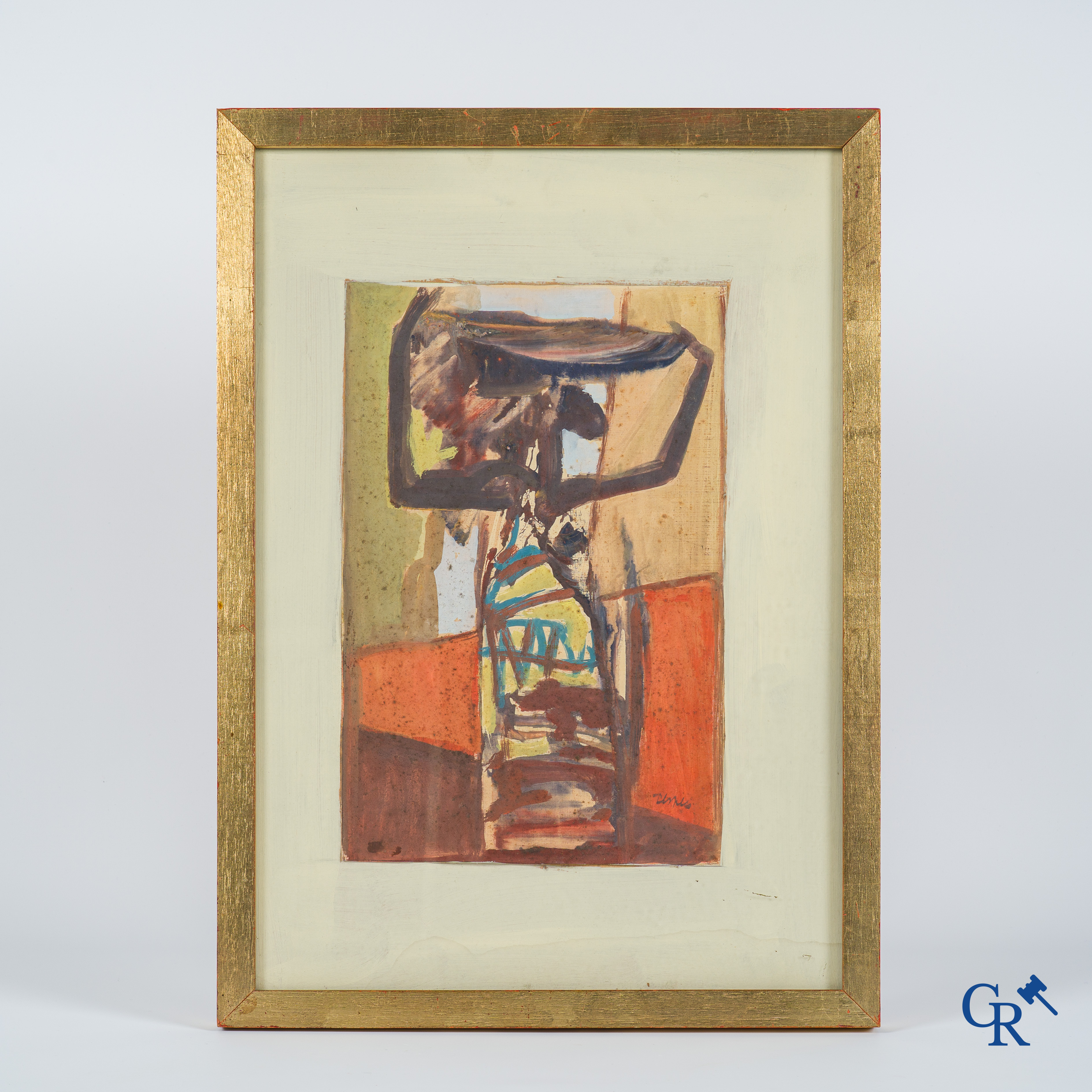 Floris Jespers (1889-1965) Congolese woman. Mixed media on paper. Signed lower right.