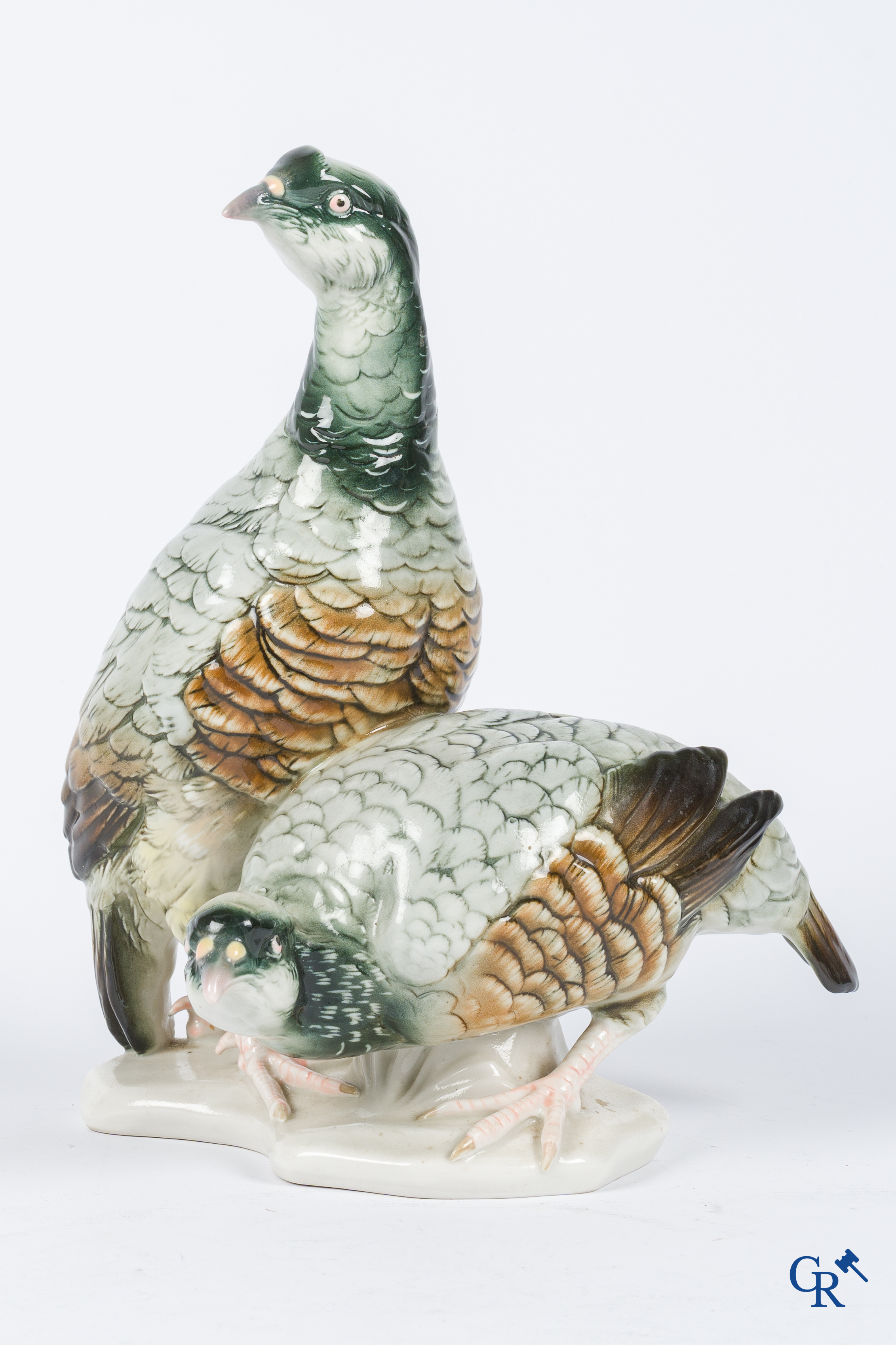 Karl Ens Volkstedt. 3 Large groups in fine German porcelain. Marked.