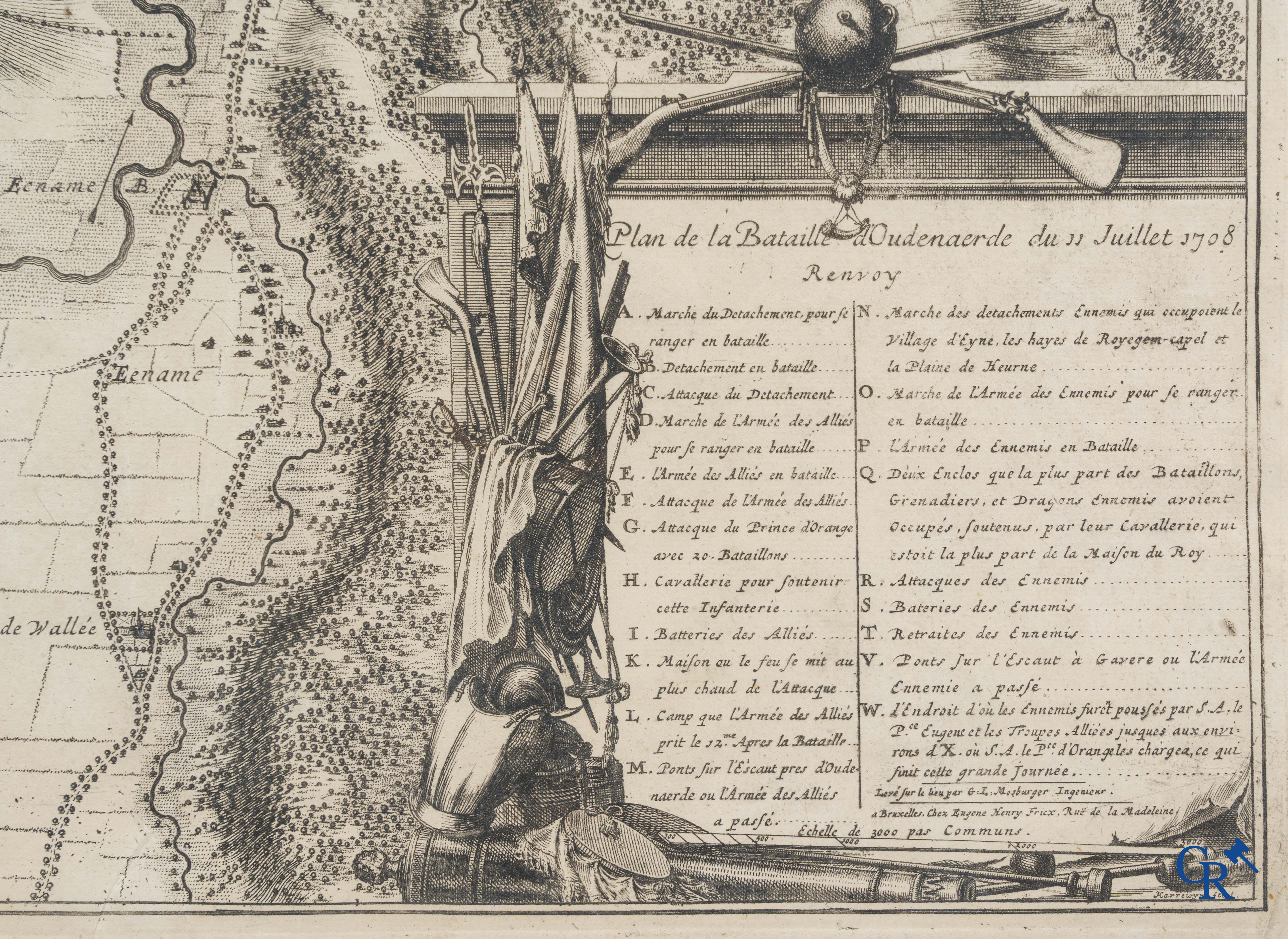 Oudenaarde, 7 antique maps, including battle plans, city and wall plans, etc. 17th-18th century.