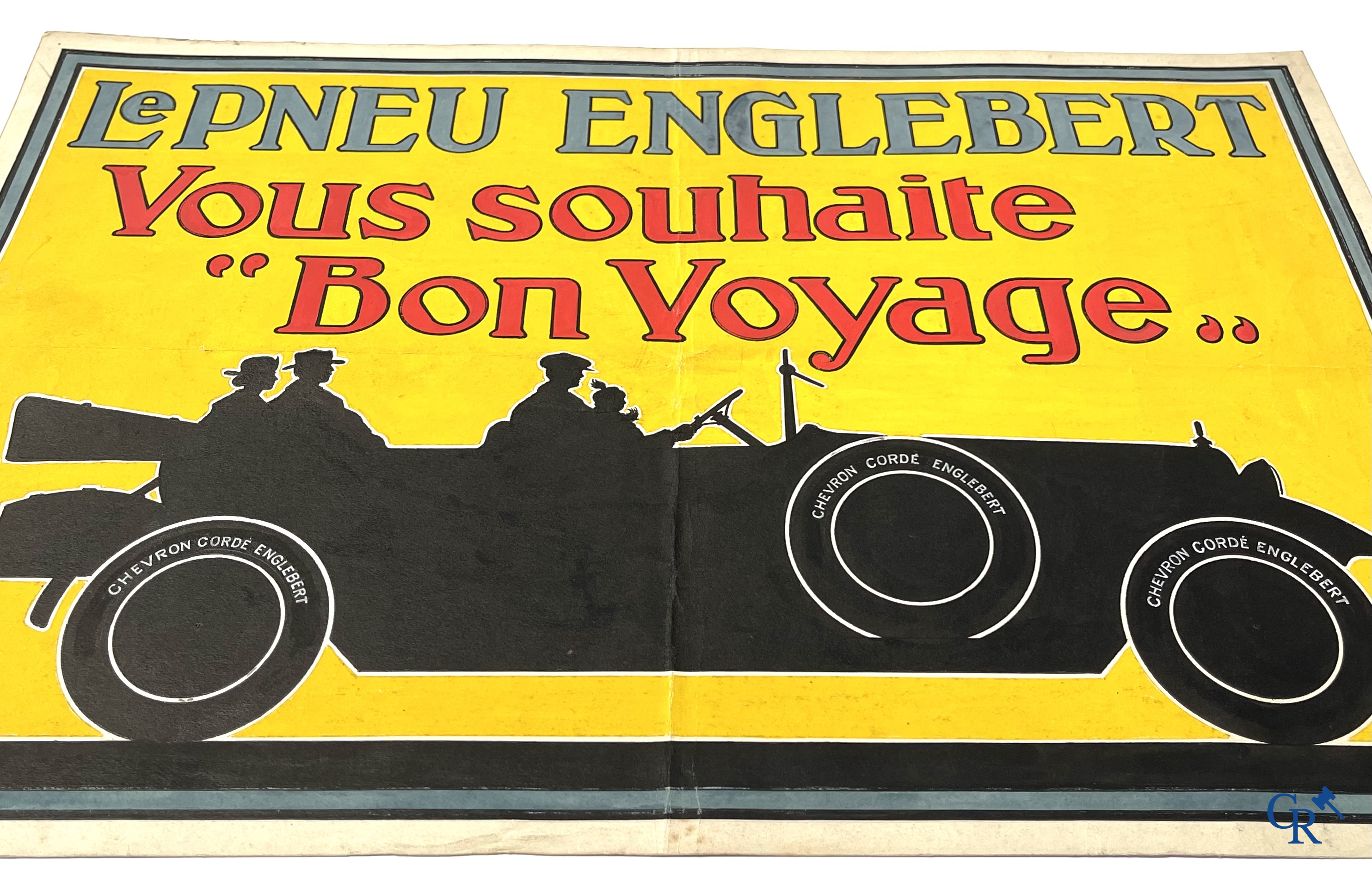 René Boby, Voorstelmodel in gouache voor een publiciteitsaffiche voor de Englebert bandenfabriek te Luik. Circa 1930.