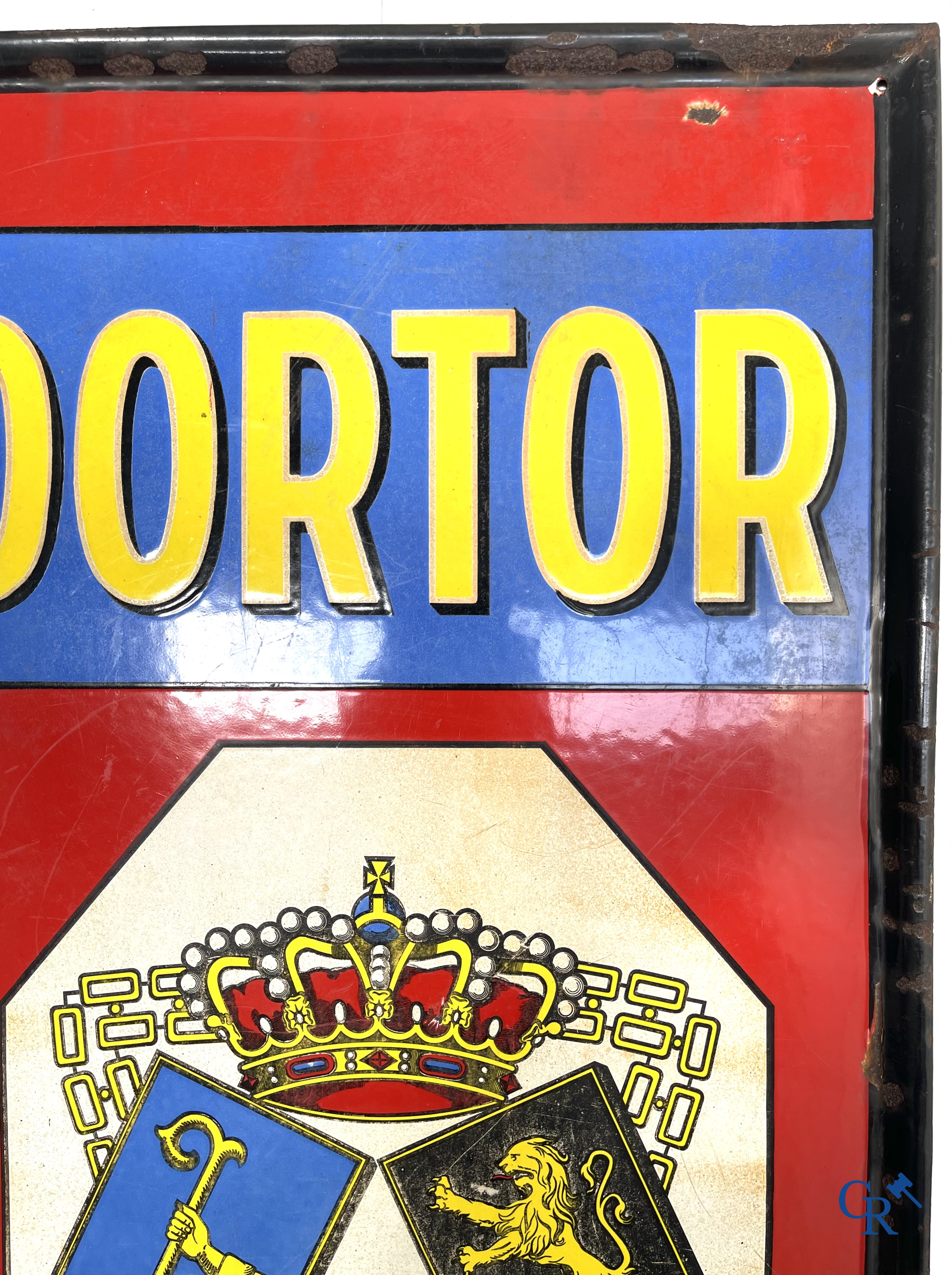 Dortor Hougaerde, Bock Munich. Emaille reclamebord uit 1939 voor de Brouwerij van Hougaerde. Email. Koekelberg.