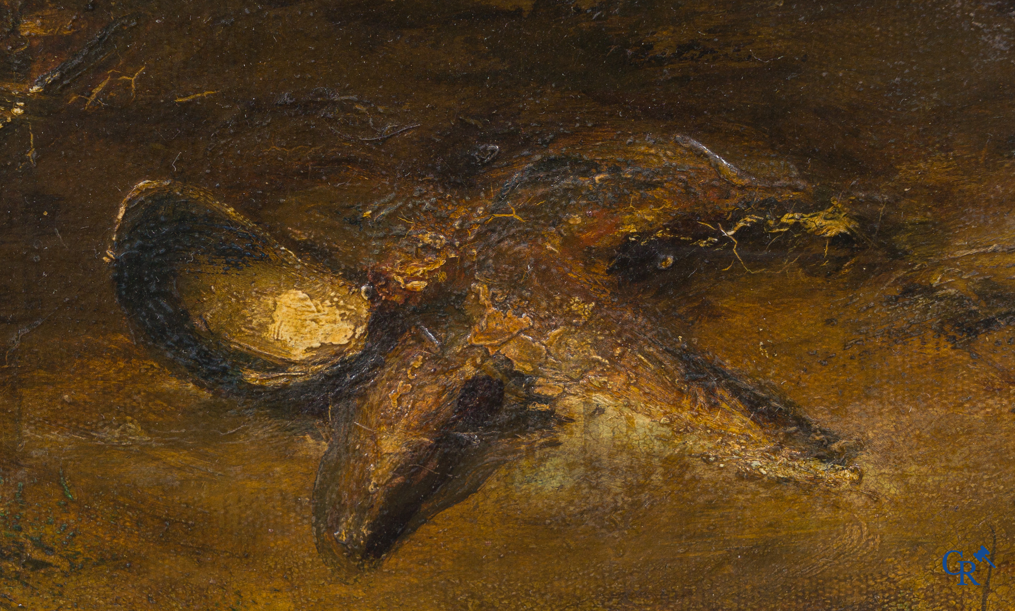 The young fisherman, oil on canvas. Illegibly signed lower right. 19th century.