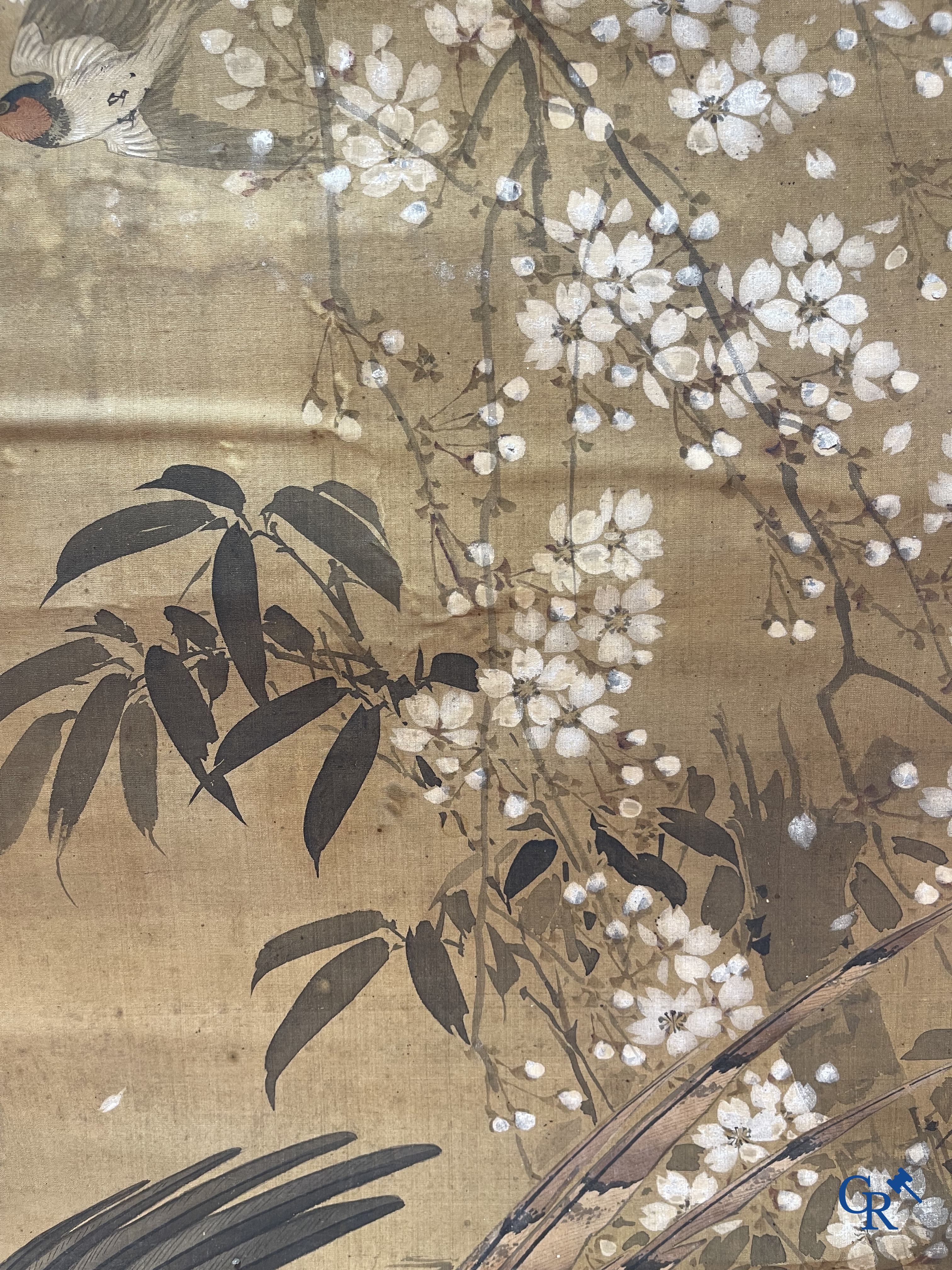 Asian Art, a large Japanese scroll. Signed. 18th century.