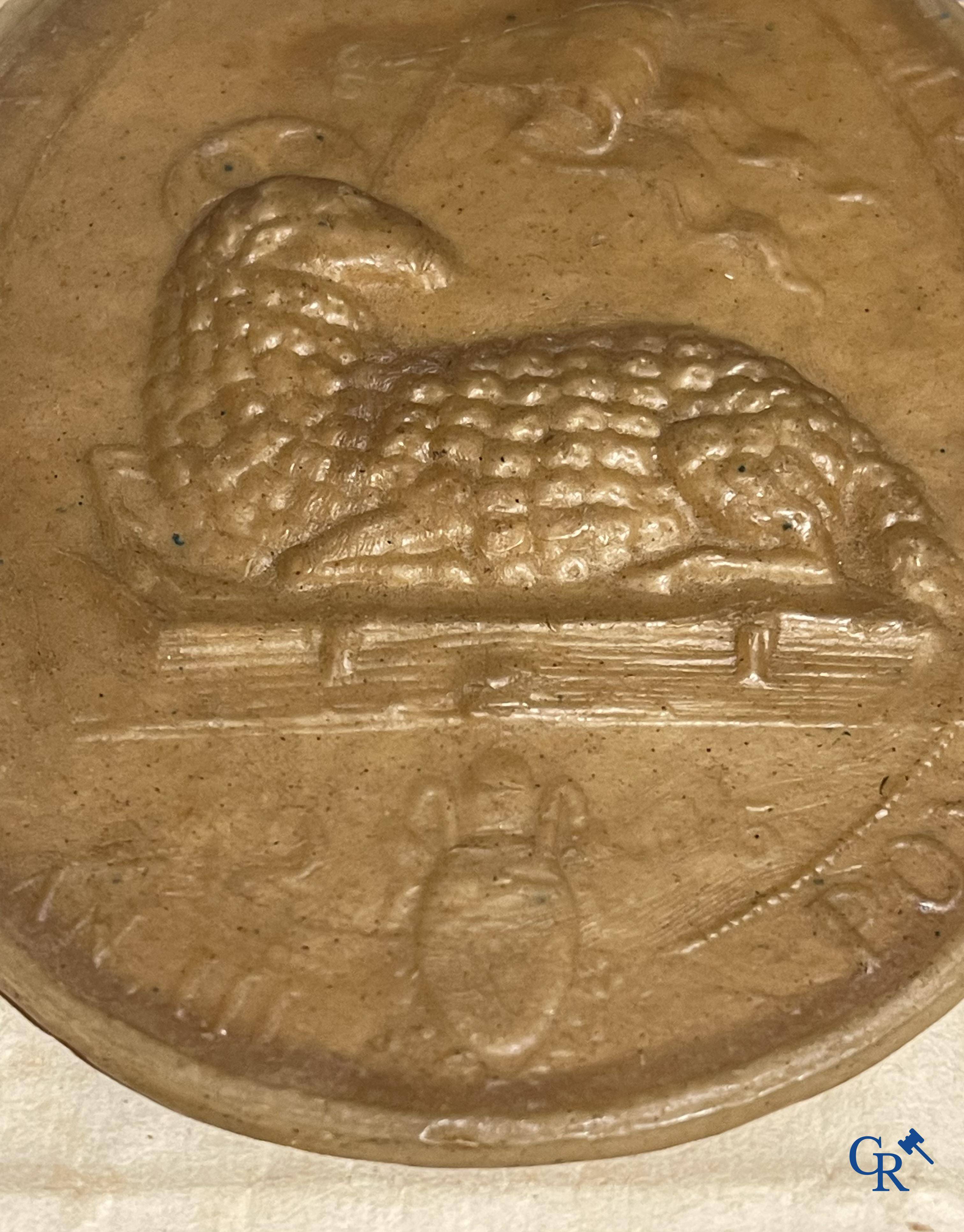 Religious objects, Agnus Dei in wax, blessed by Pope Pius X in 1905, with the image of Bernard of Clairvaux.