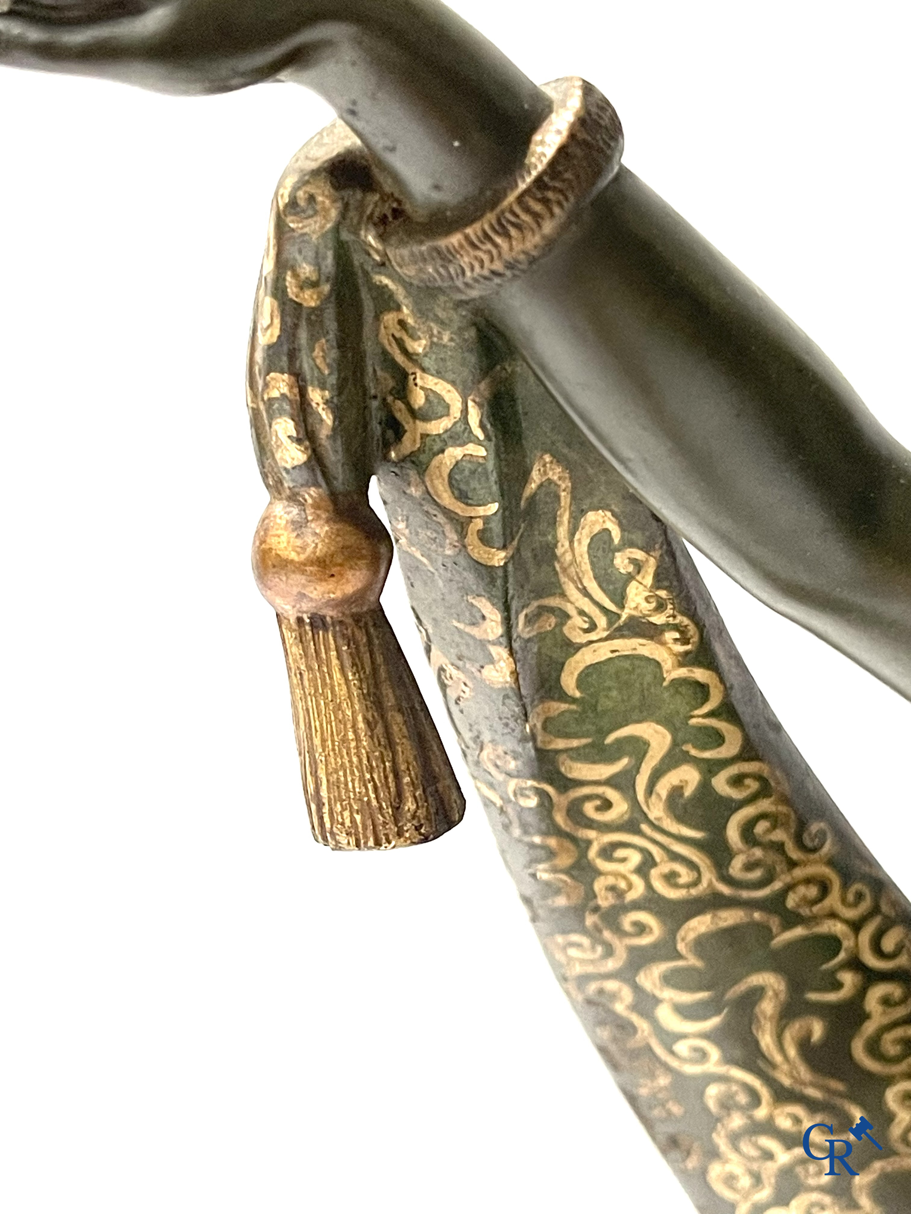 Fanny Rozet (1881-1921), Art Deco sculpture in patinated and damascened bronze. Signed.