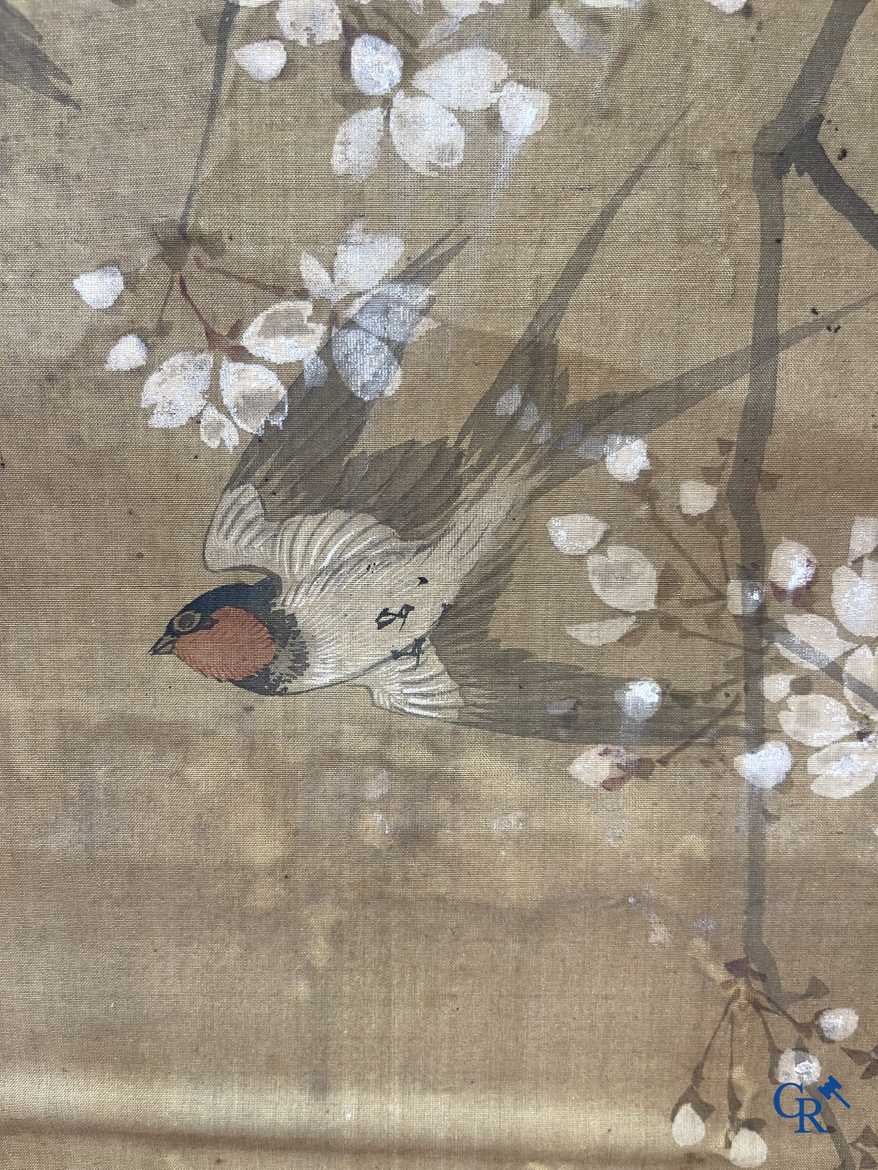 Asian Art, a large Japanese scroll. Signed. 18th century.