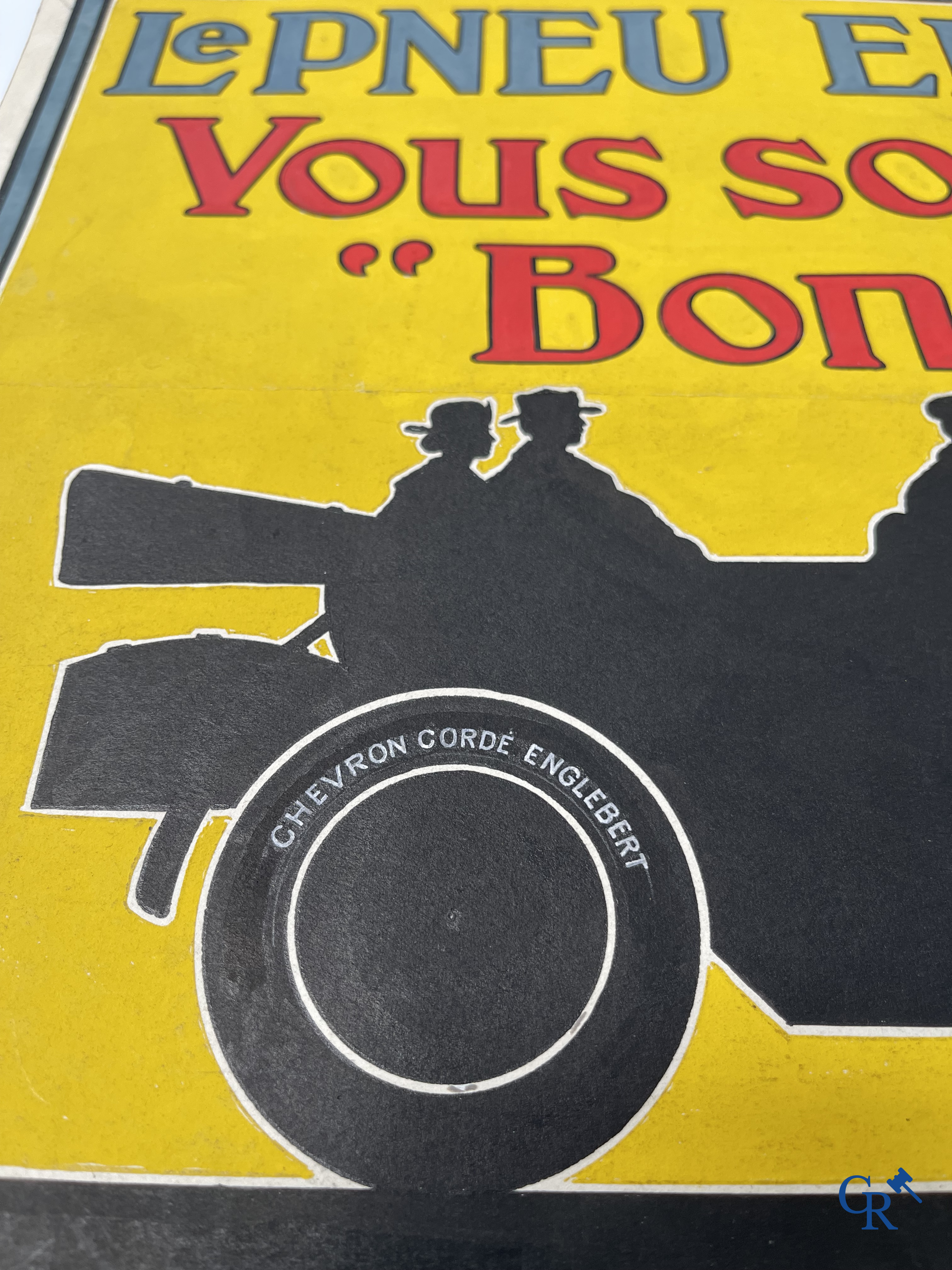 René Boby, Voorstelmodel in gouache voor een publiciteitsaffiche voor de Englebert bandenfabriek te Luik. Circa 1930.