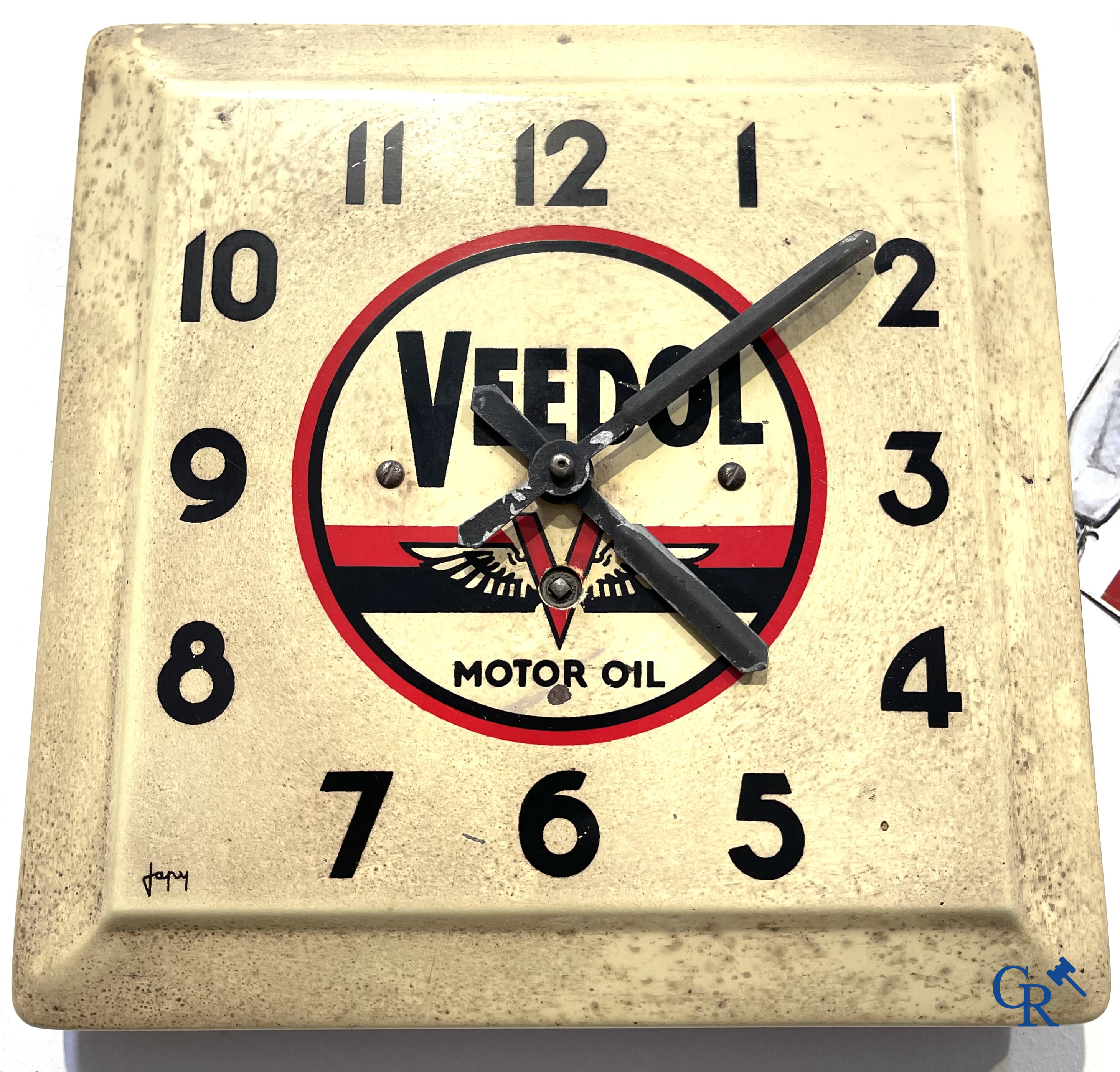 Veedol, een kavel met verschillende reclame objecten voor Veedol motor olie. 50'er-60'er jaren.