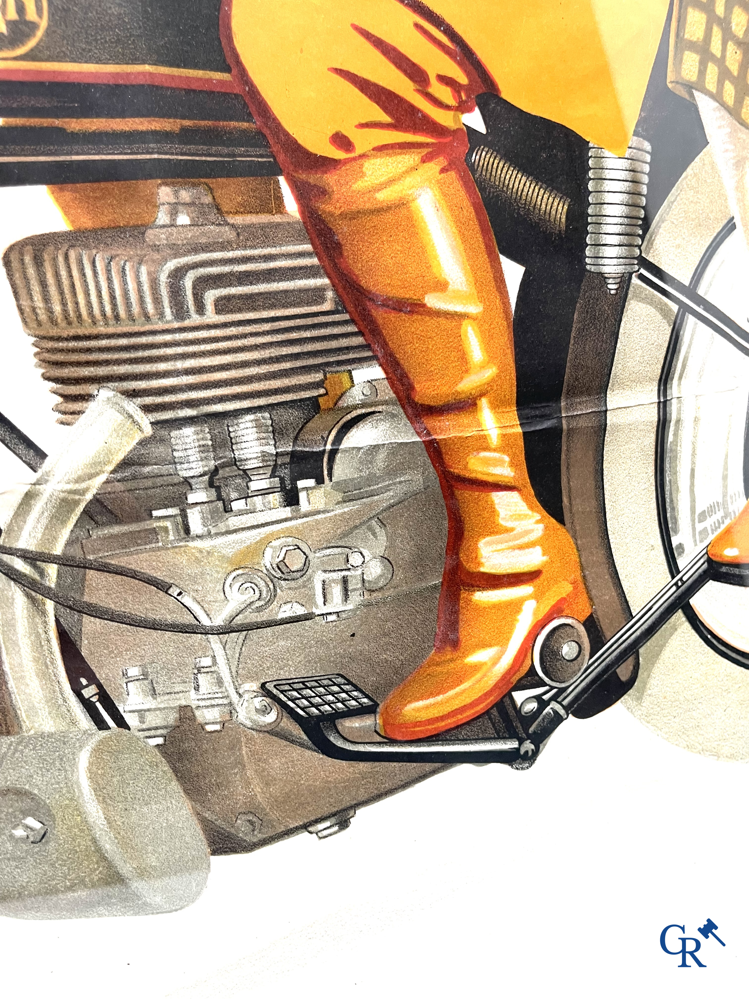 FN Motorcycle factory Herstal, Rare and original publicity poster for the FN motorcycle type Sahara. Around 1930.