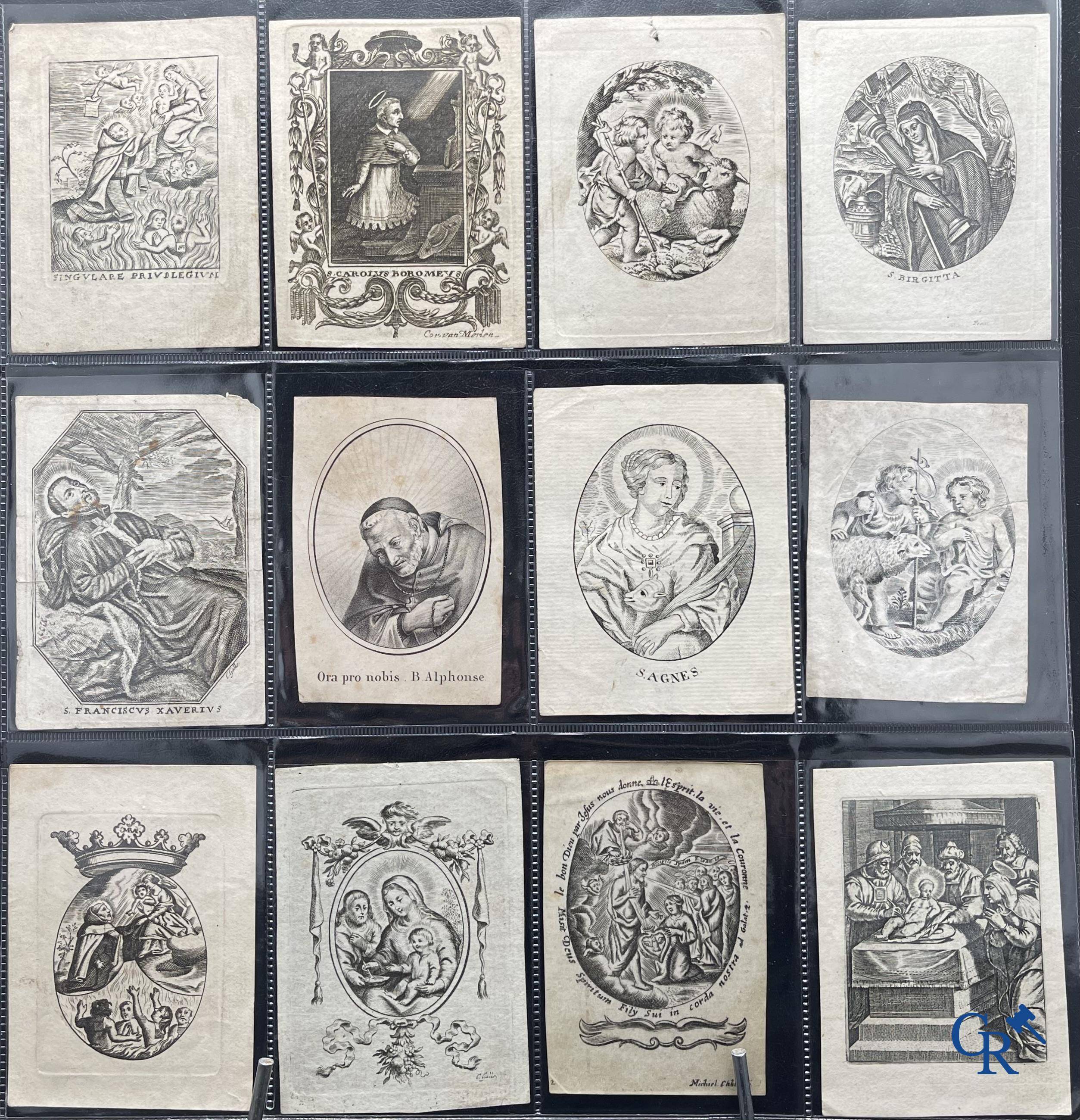 Religious objects: Important collection of pious images and devotion prints, Flanders, 17th-18th-19th centuries.