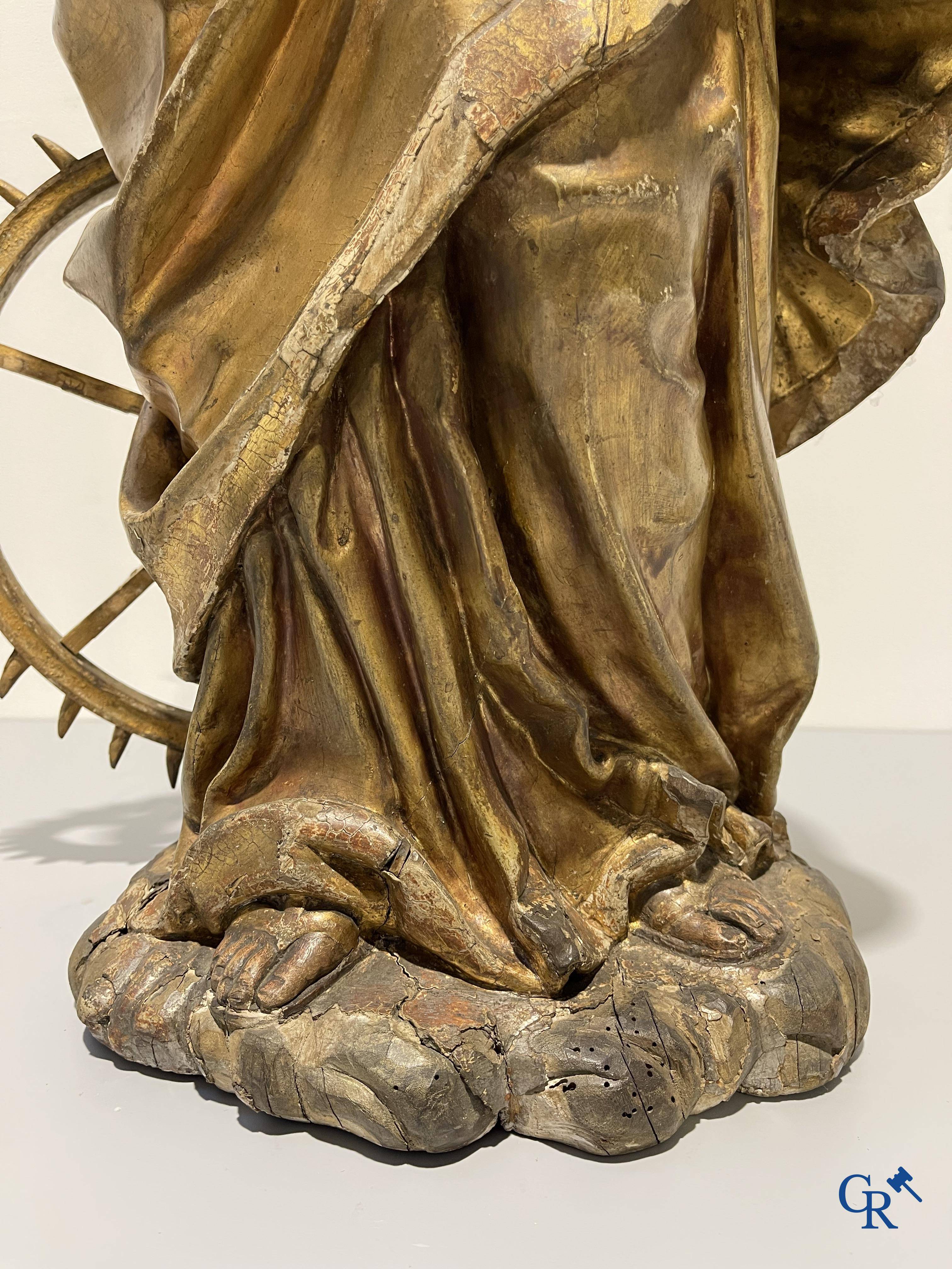 Exceptionally polychrome wooden statue of Saint Catherine of Alexandria with glass eyes, 18th century.