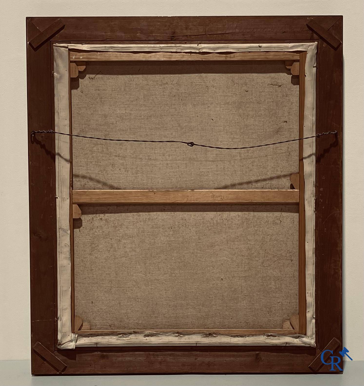 2 portretschilderijen, olie op doek 18e-19e eeuw.