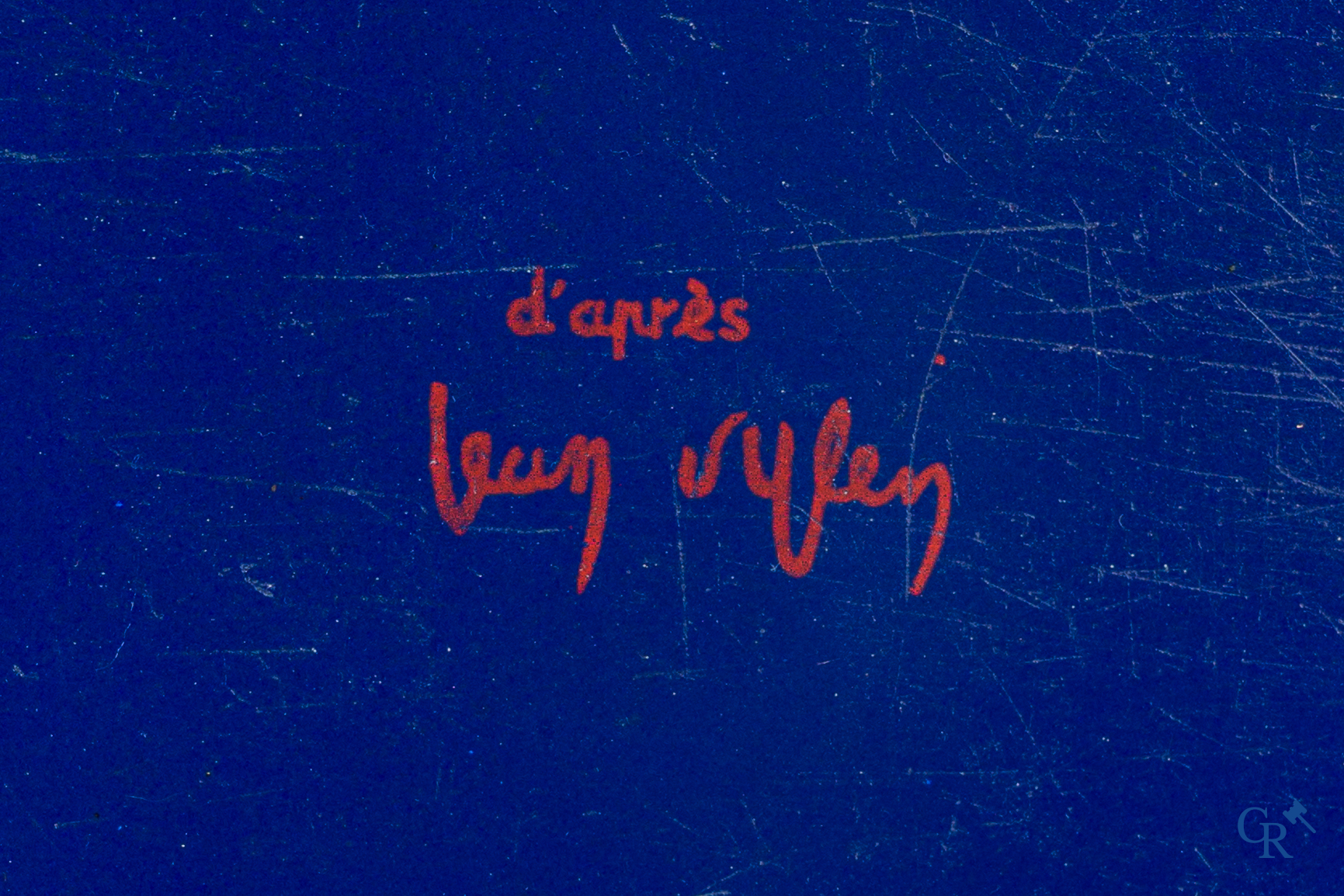 Spa Monopole, plaque émaillée publicitaire représentant "Pierrot" après un dessin de Jean D'Ylen. 1950.