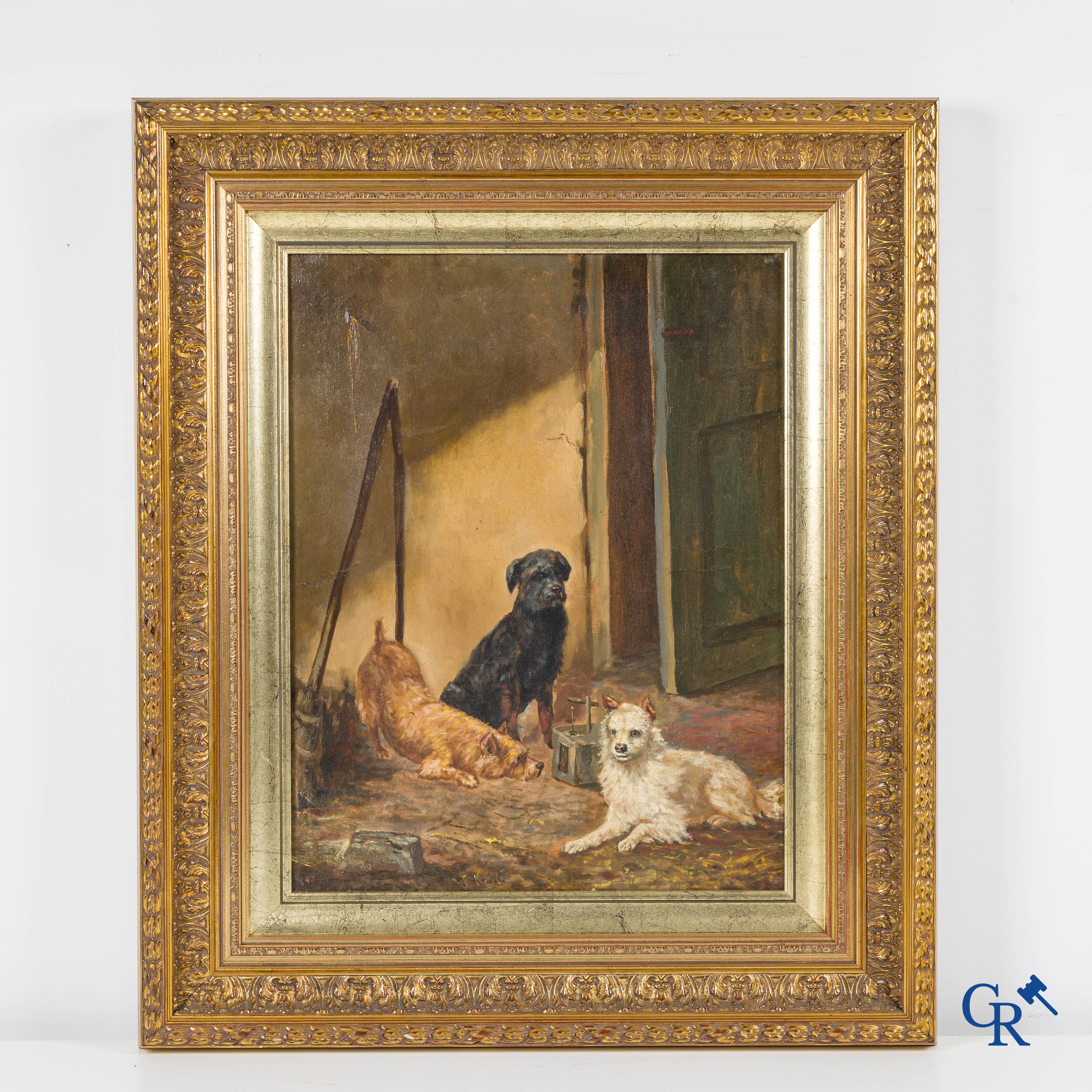 The 3 friends, illegibly signed, oil on canvas.