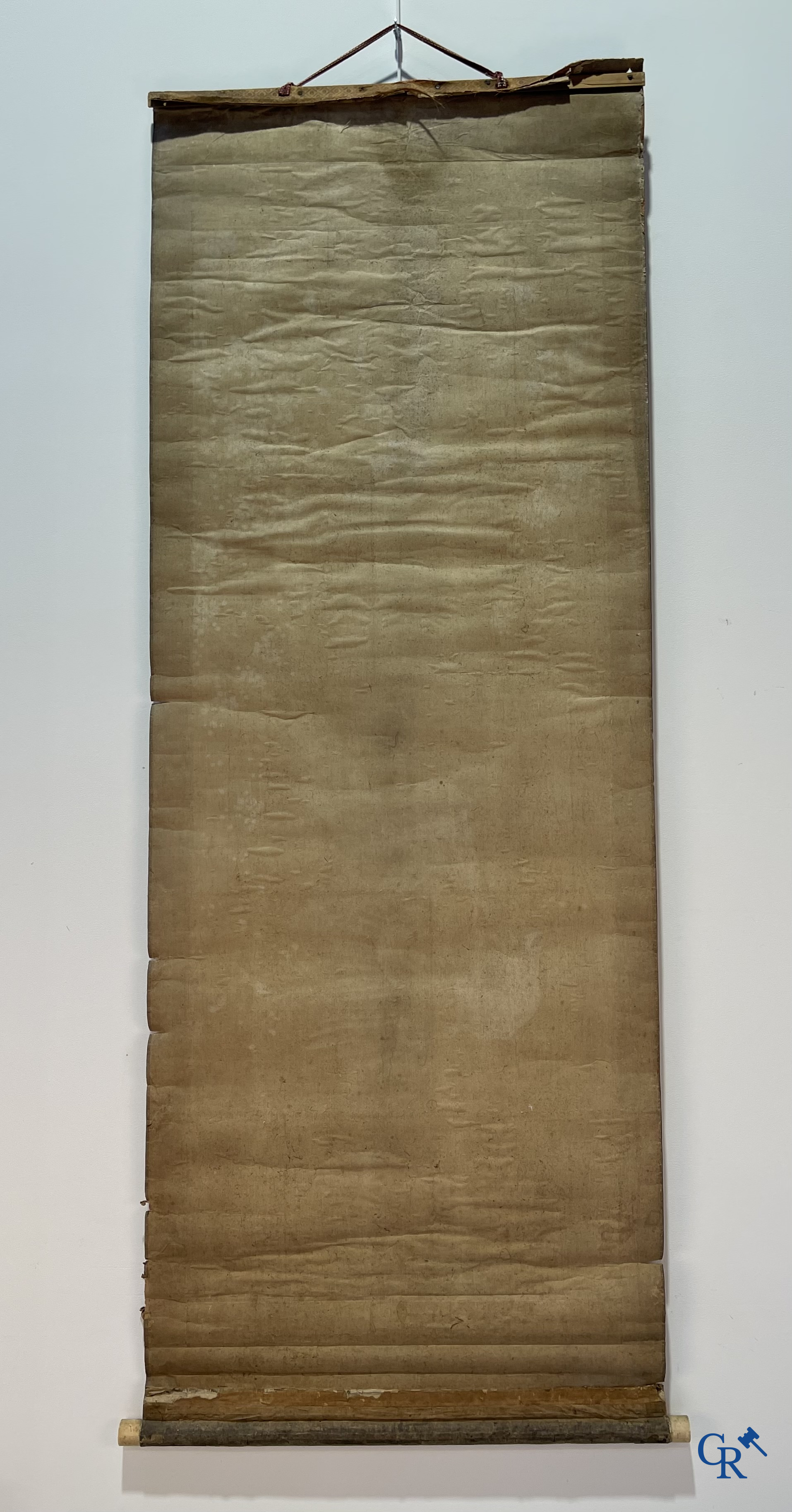 Asian Art, a large Japanese scroll. Signed. 18th century.