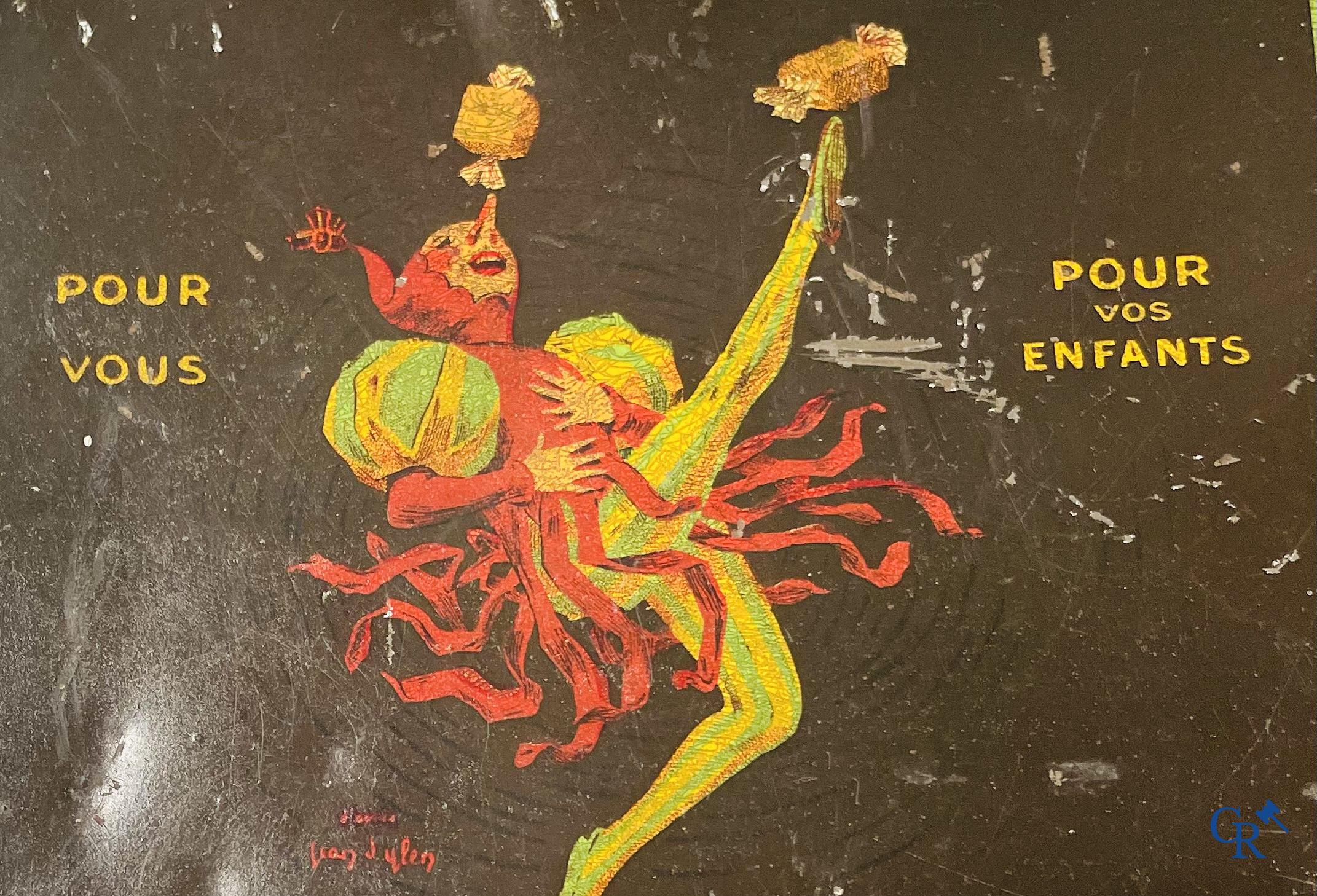 "Krema", Le meilleur bonbon au beurre. Blikdoos met een illustratie van Jean D'Ylen. G. De Andreis & Cie Marseille.