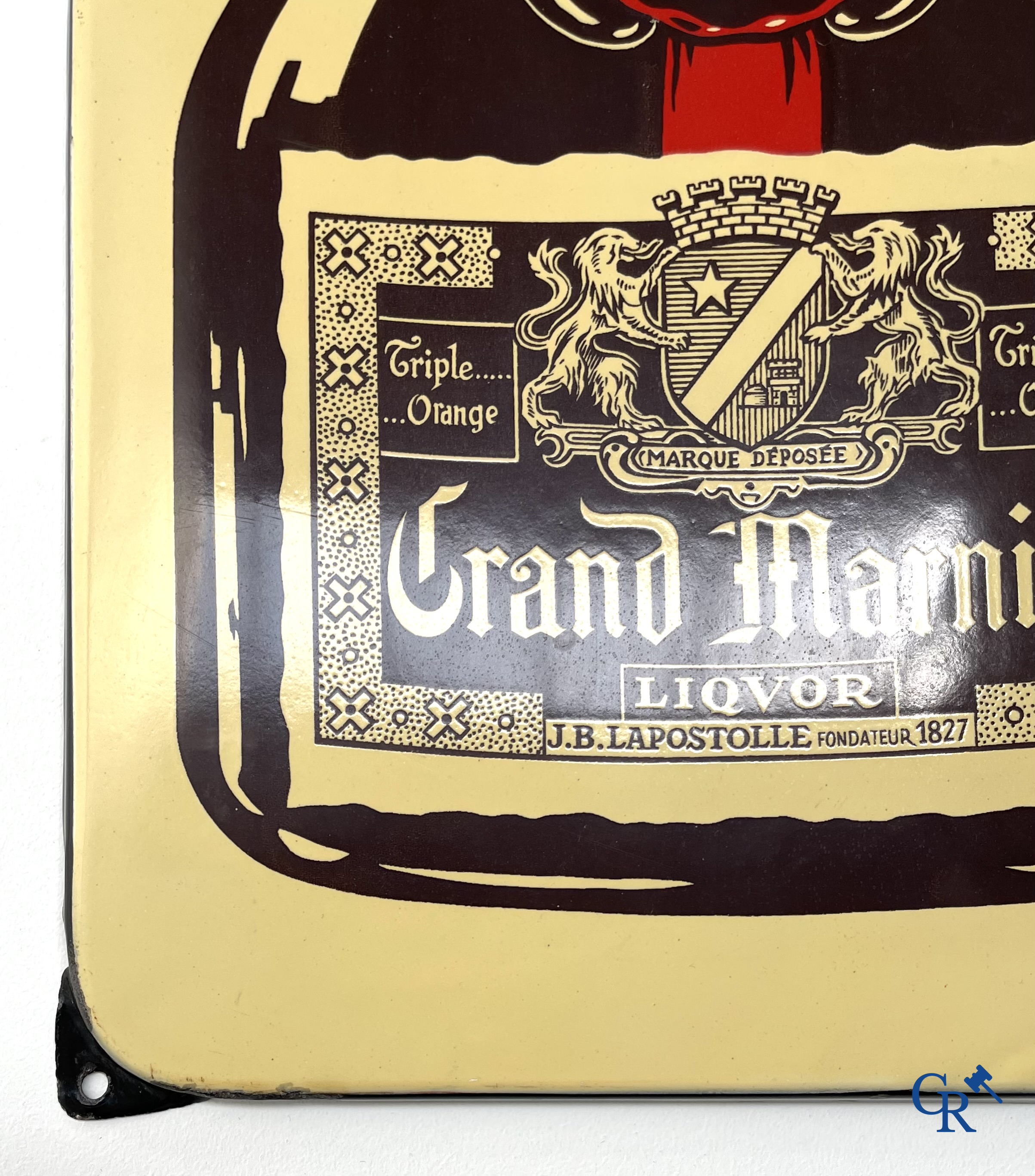 Grand Marnier, Large enamel publicity thermometer for the Grand Marnier liqueur. Enamel Alsacienne Strasbourg.