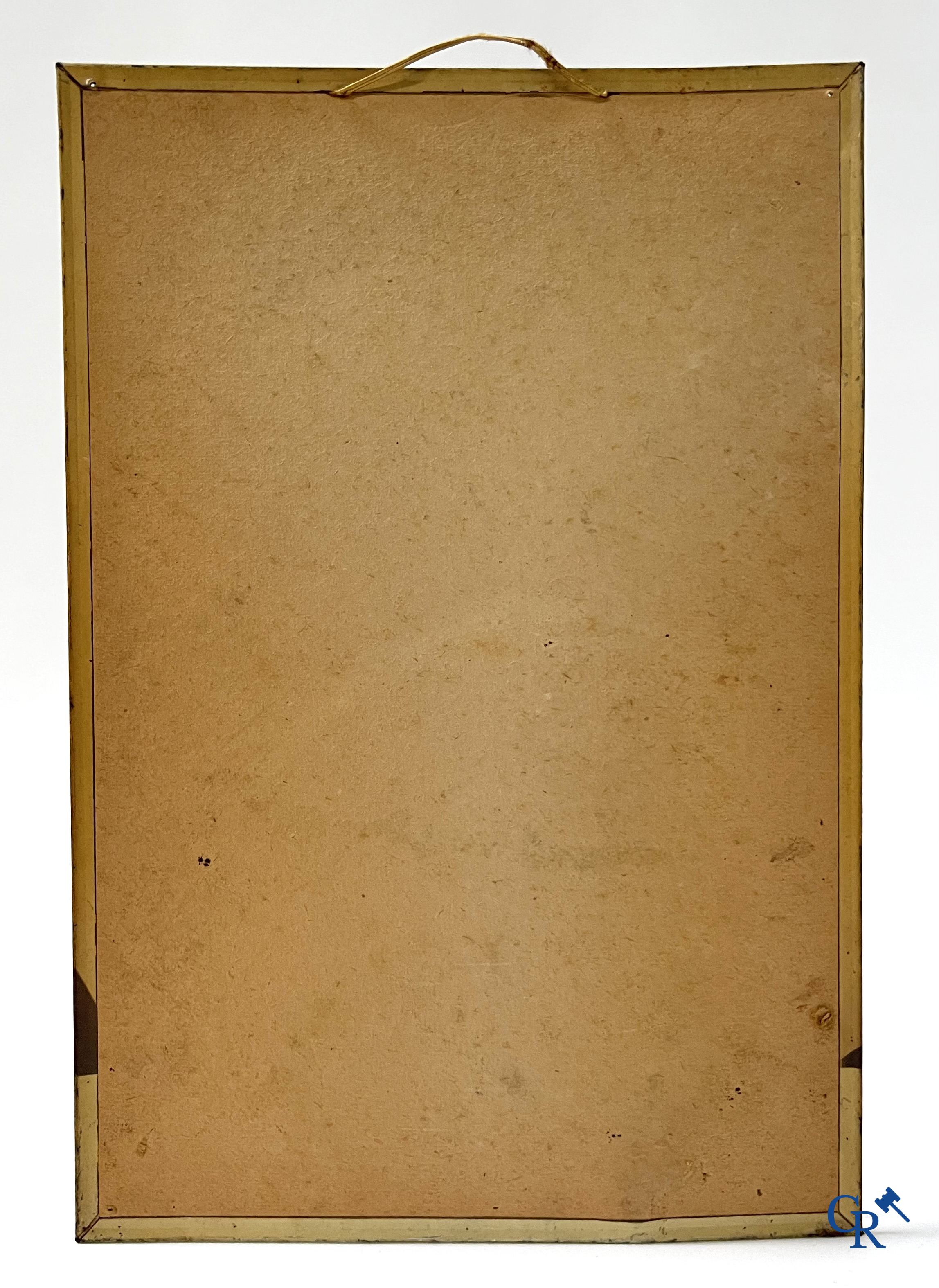 Spa, a publicity printed on metal for Spa Citron and a lithograph on cardboard for Spa Orangina. 1950's.