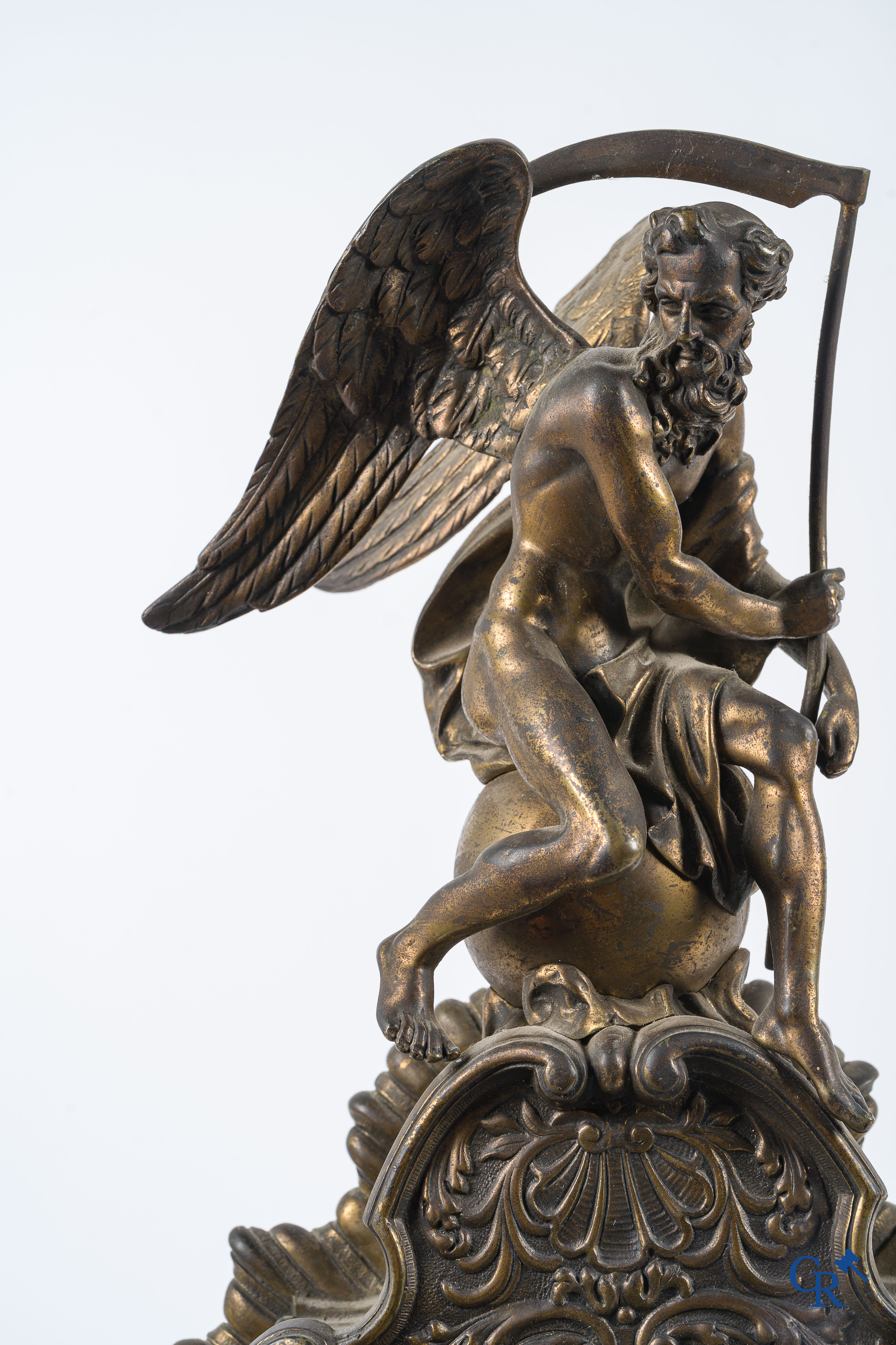 Lerolle Frères à Paris. Large bronze wall cartel depicting Chronos. Napoleon III period.