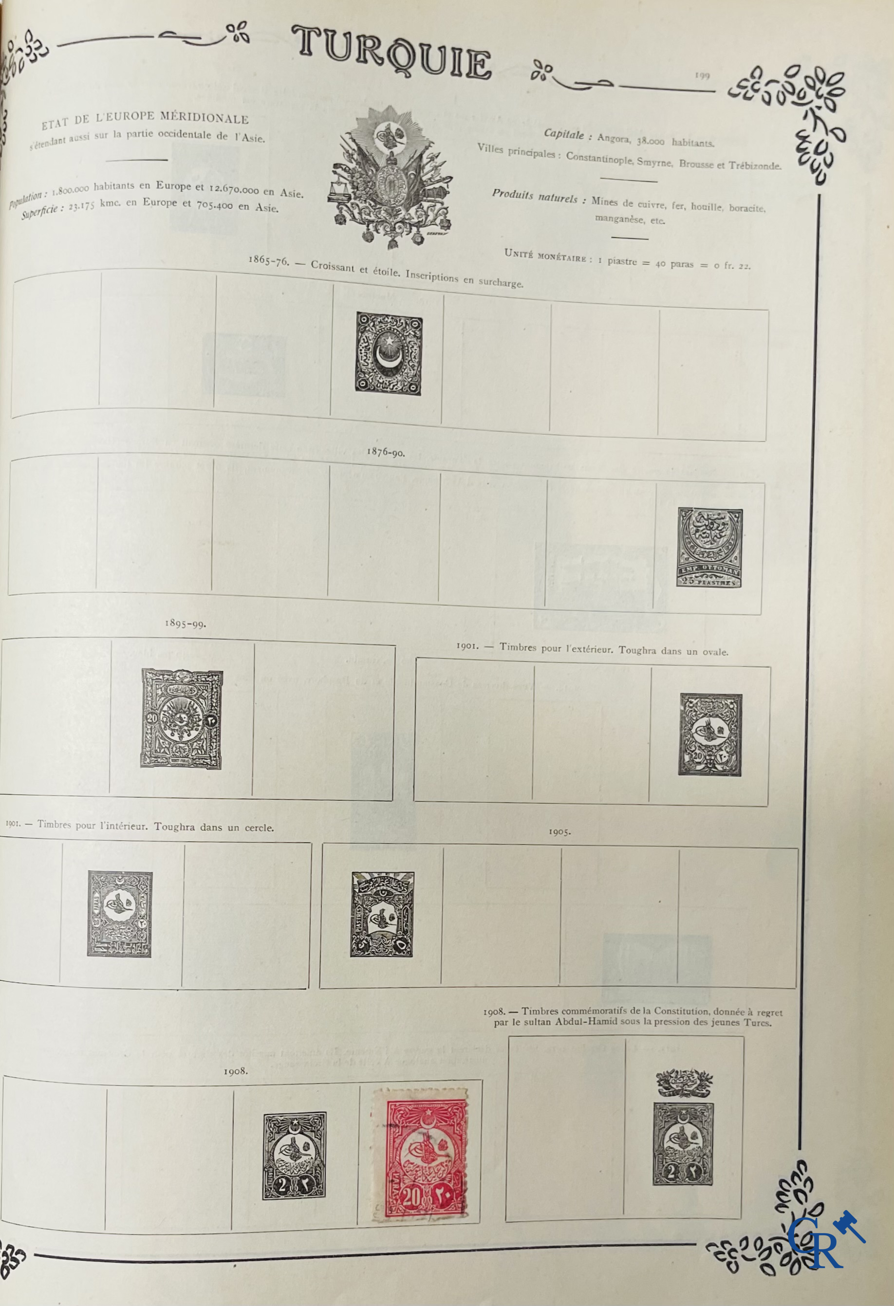 Filatelie. Yvert & Tellier. Album Historique & Géographique de Timbres-Poste des cinq Parties du Monde. 9ème Edition.