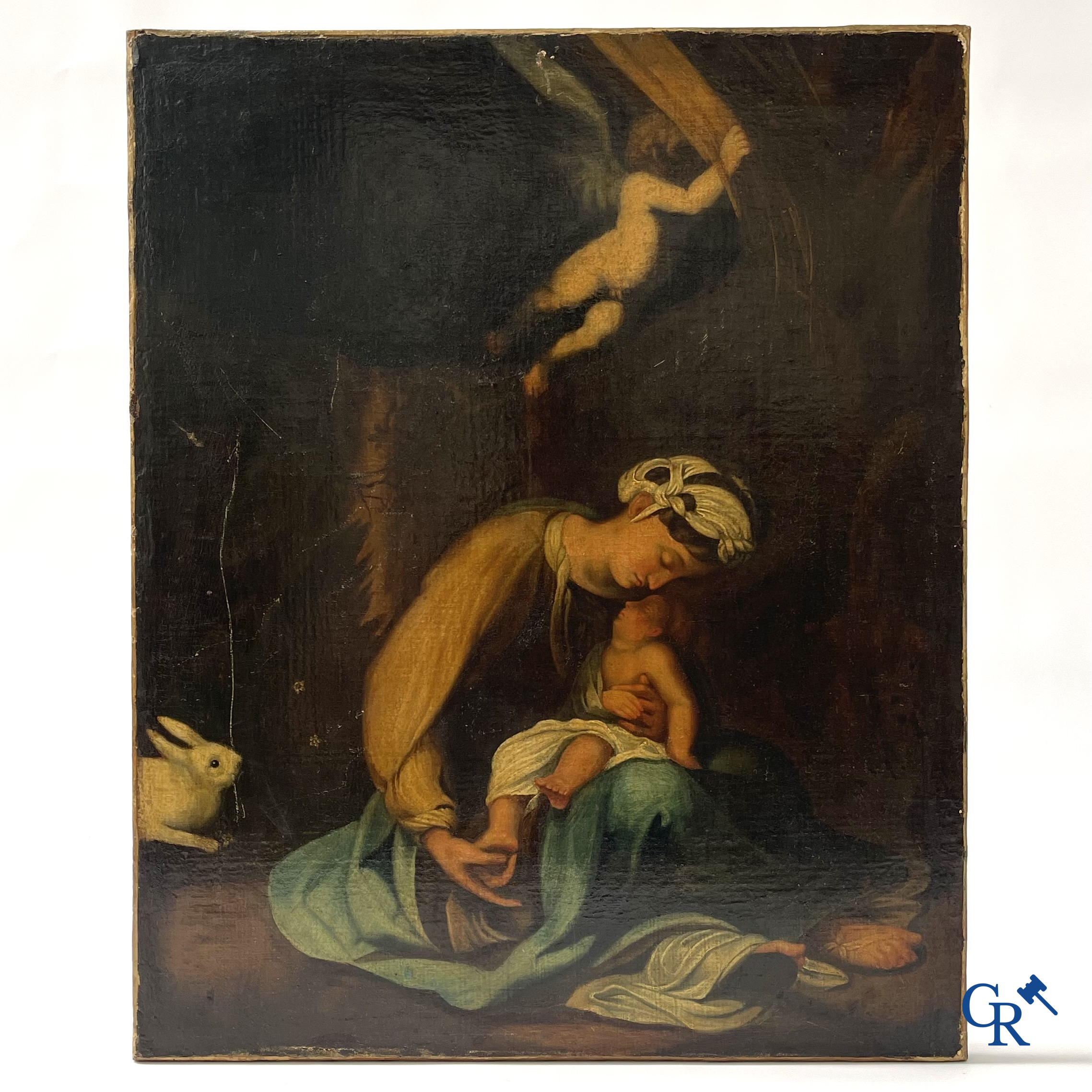 Franse school, La Zingarella, naar Antonio da Corregio. Olie op doek. Eind 18e-Begin 19e eeuw.