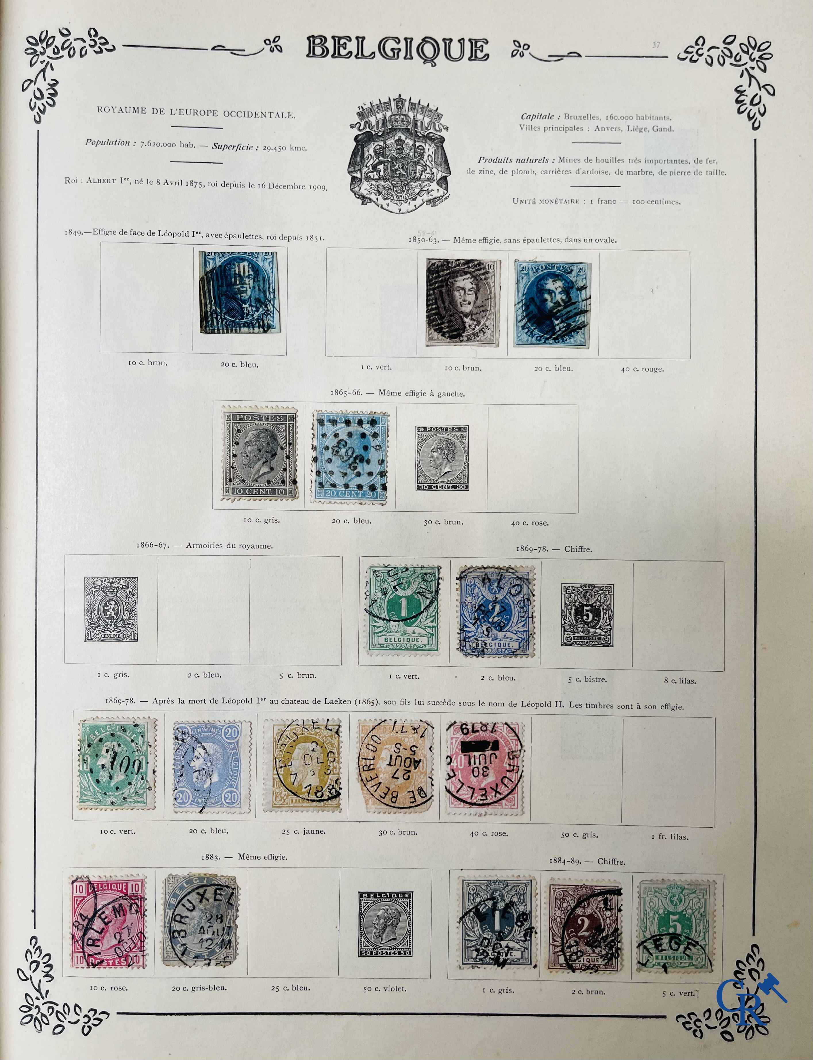 Filatelie. Yvert & Tellier. Album Historique & Géographique de Timbres-Poste des cinq Parties du Monde. 9ème Edition.