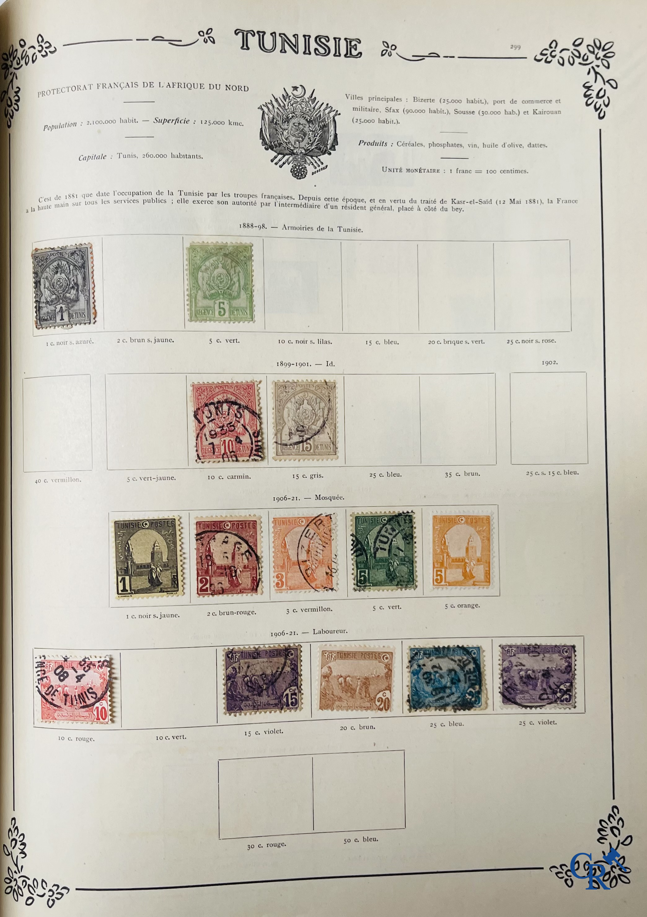 Filatelie. Yvert & Tellier. Album Historique & Géographique de Timbres-Poste des cinq Parties du Monde. 9ème Edition.