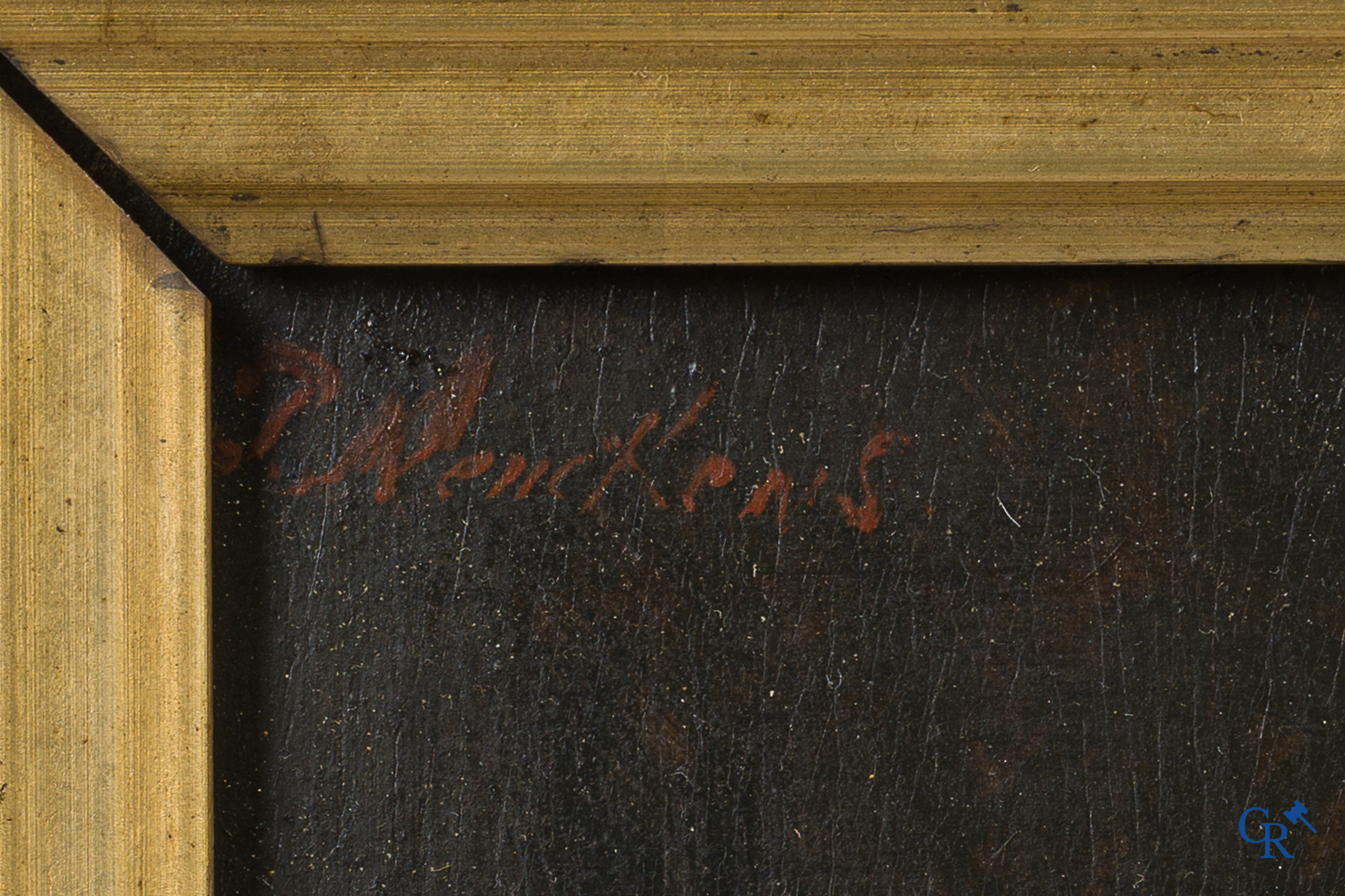 Piet J. Neuckens. "De venter" Schilderij, olie op paneel. Linksboven gesigneerd. Eind 19e eeuw.