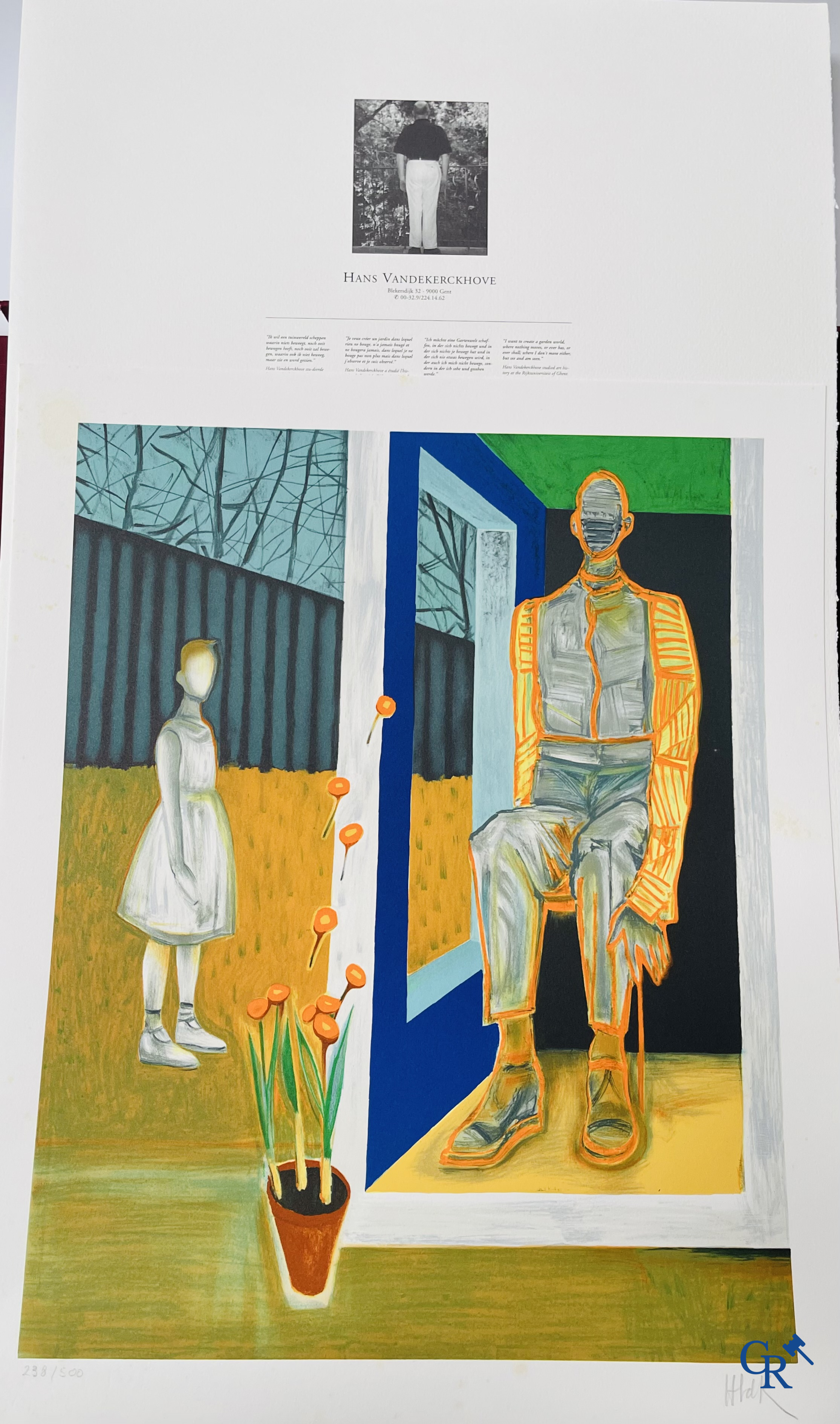 Flemish Art. Portfolio in canvas doos met 10 lithografieën. Getekend en genummerd 238/500.
