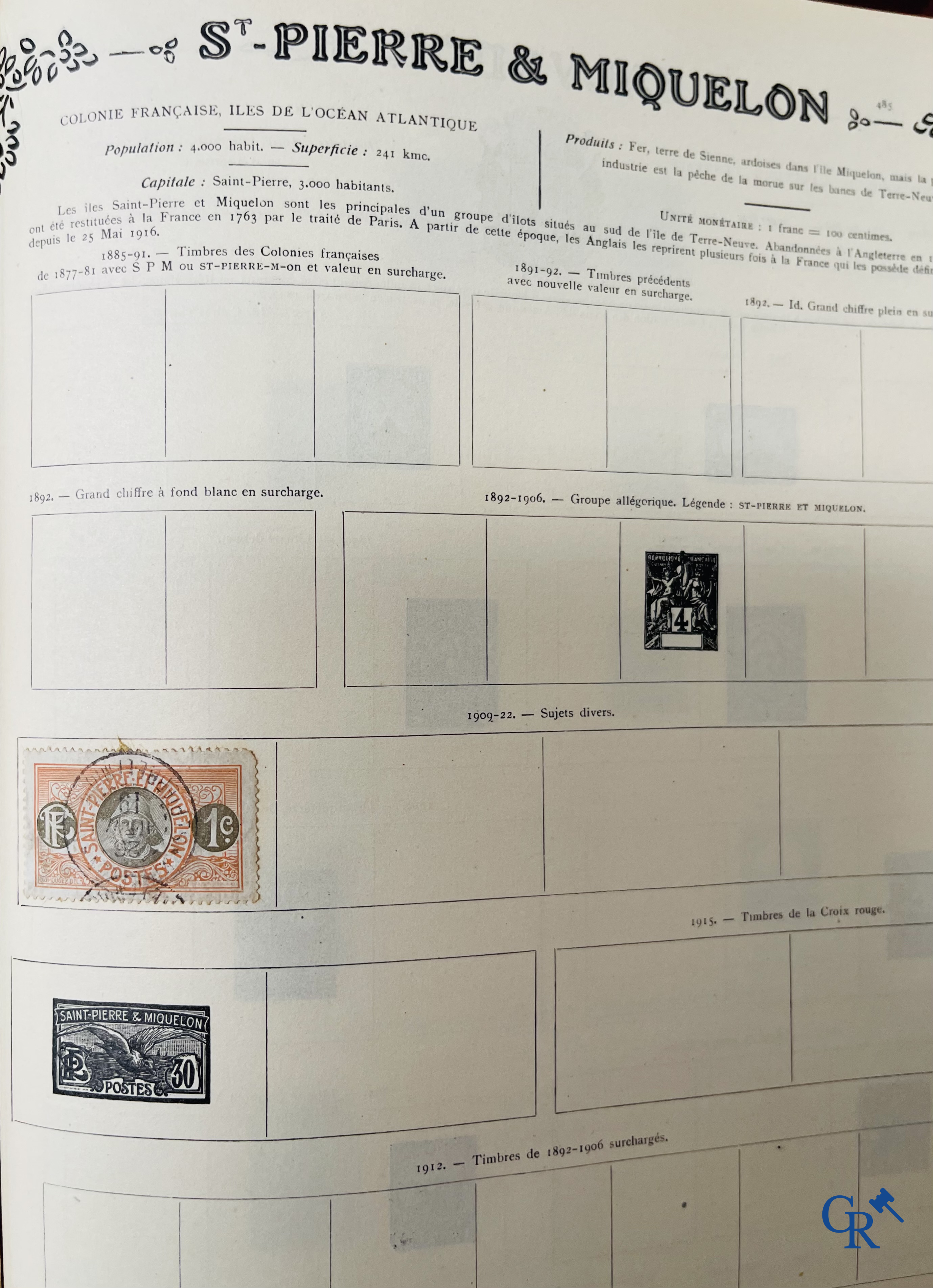 Filatelie. Yvert & Tellier. Album Historique & Géographique de Timbres-Poste des cinq Parties du Monde. 9ème Edition.