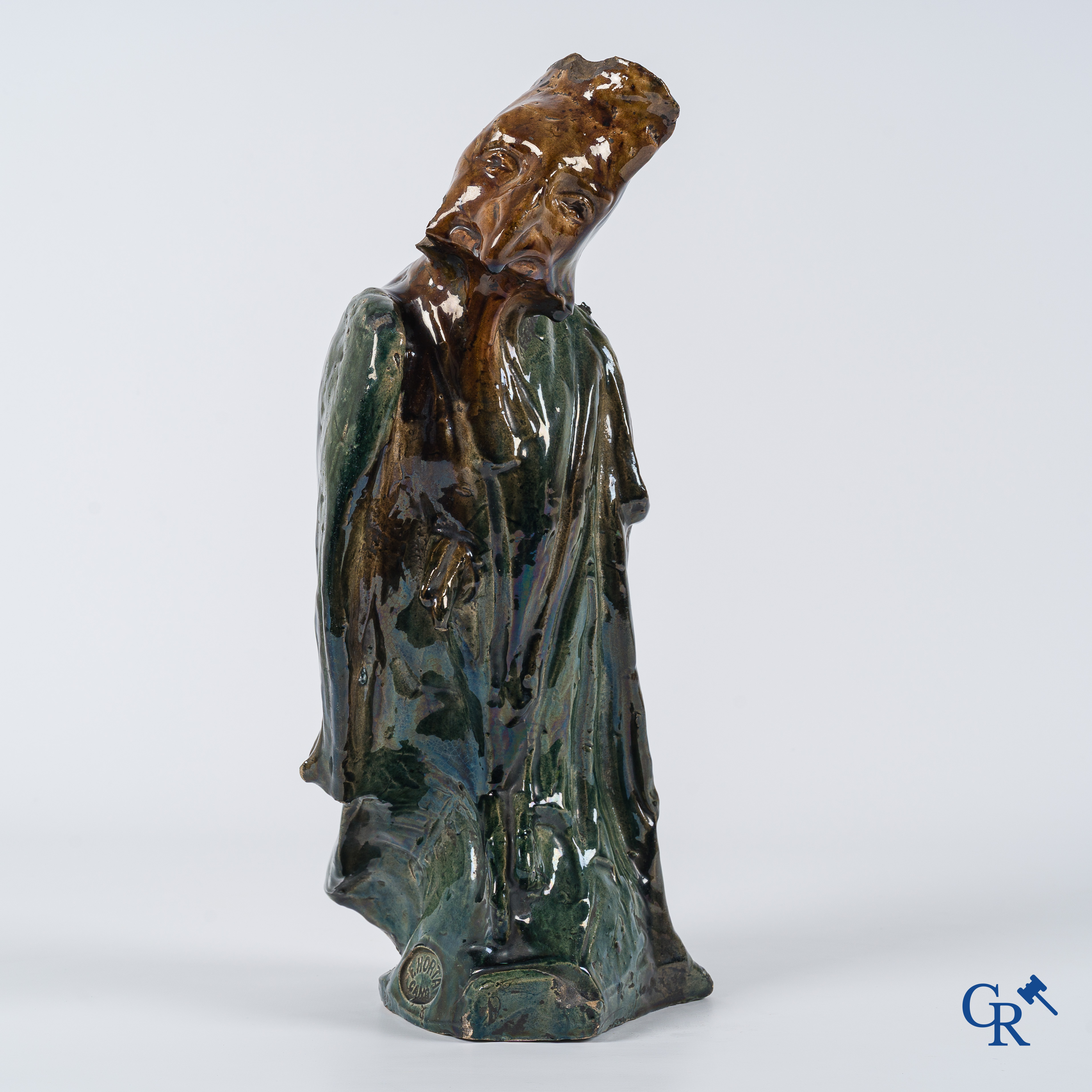 Vlaams aardewerk. Arthur Craco voor de ateliers van Fréderic Horta. Stempel van het atelier F. Horta Gand. Circa 1900.