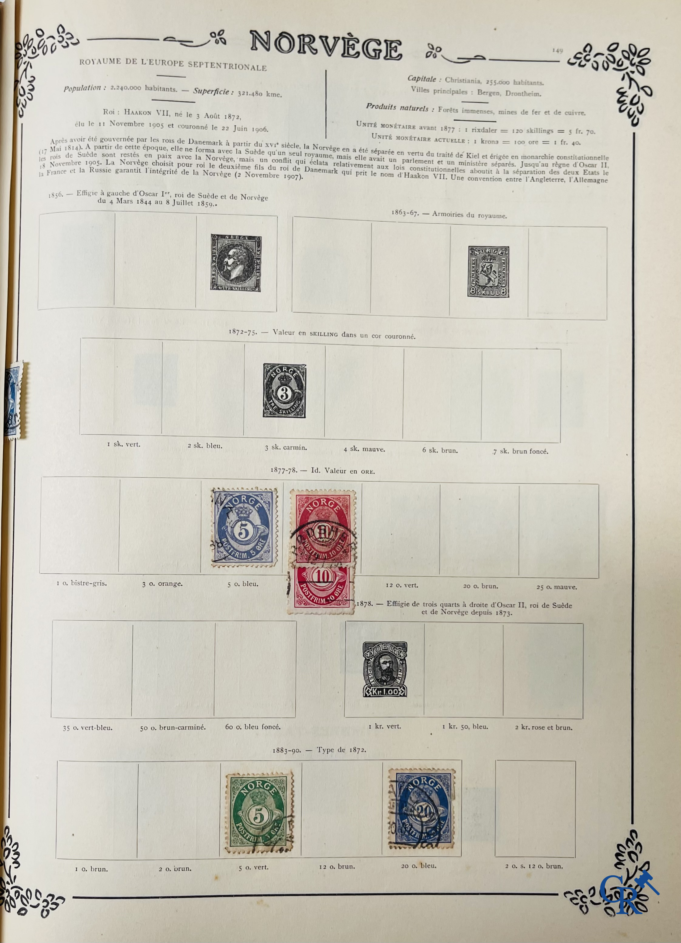 Filatelie. Yvert & Tellier. Album Historique & Géographique de Timbres-Poste des cinq Parties du Monde. 9ème Edition.