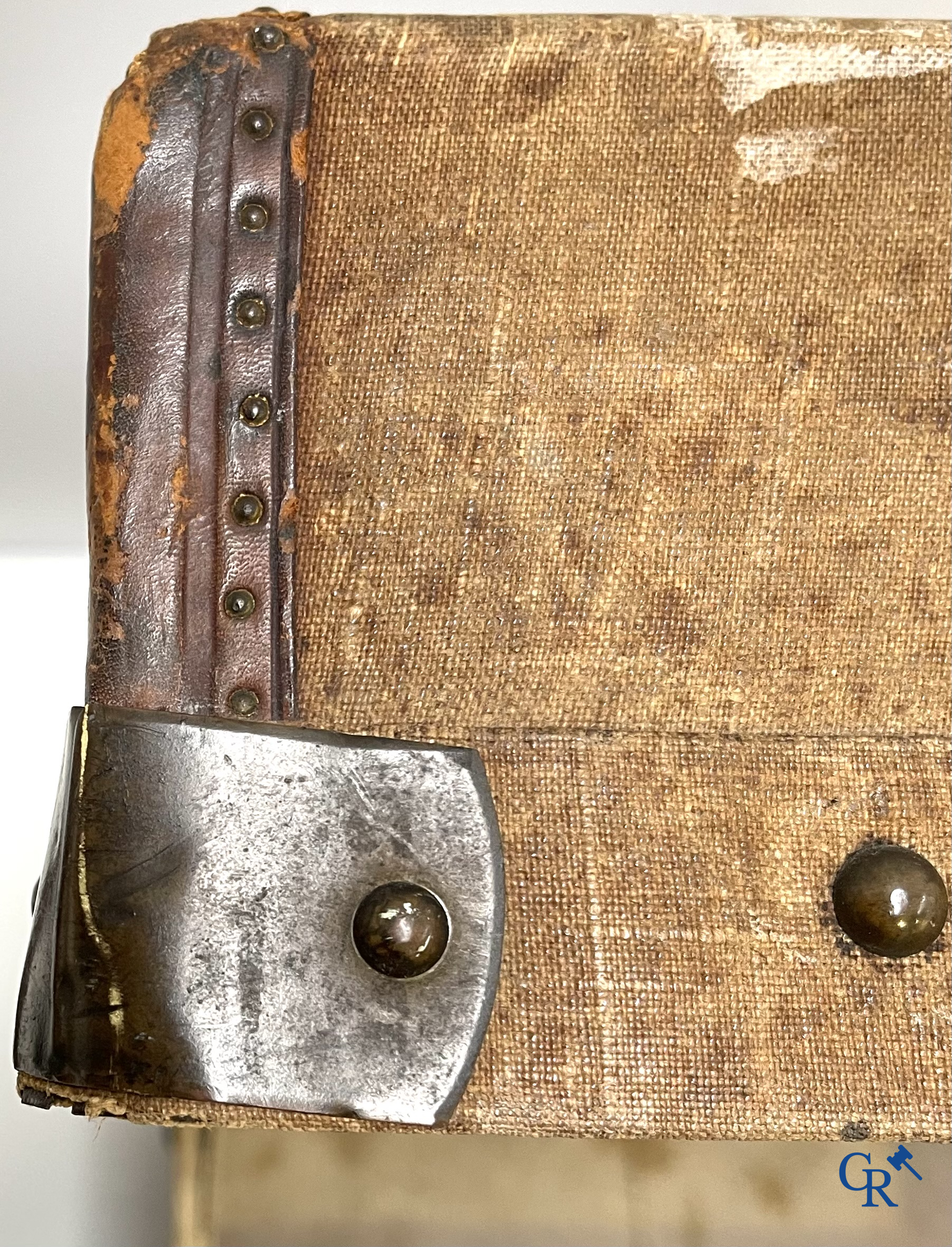 2 Antique decorative suitcases, wood and leather. Circa 1900.