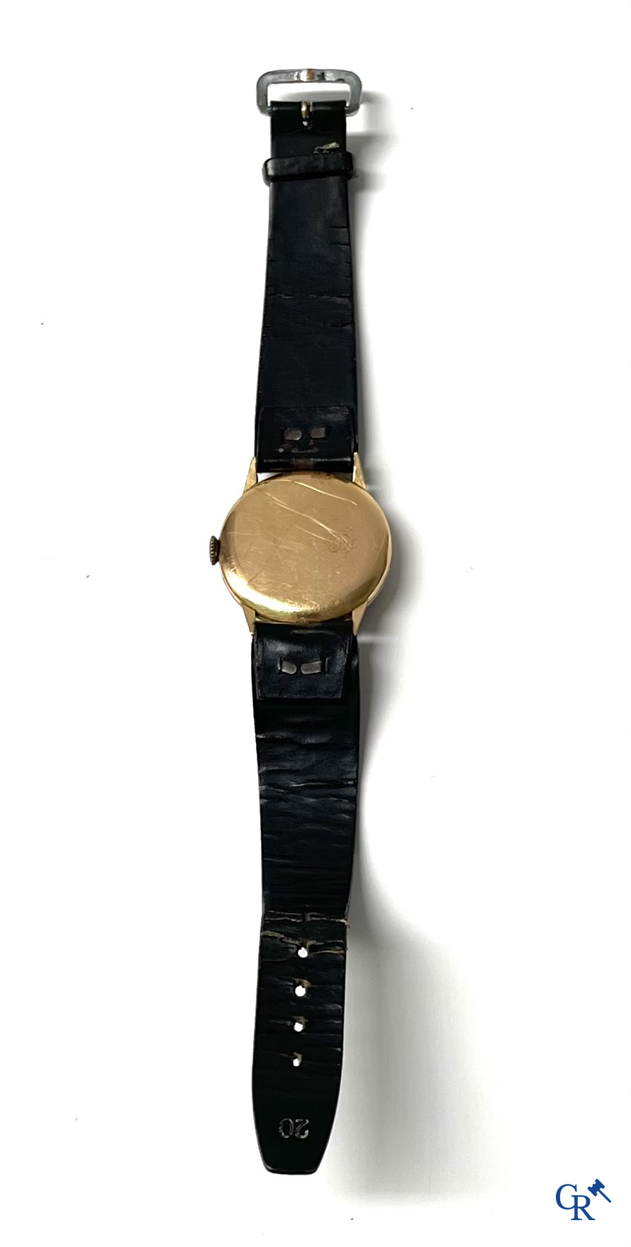 Watches. Swiss work. A men's wristwatch with gold 750°/00 watch case.