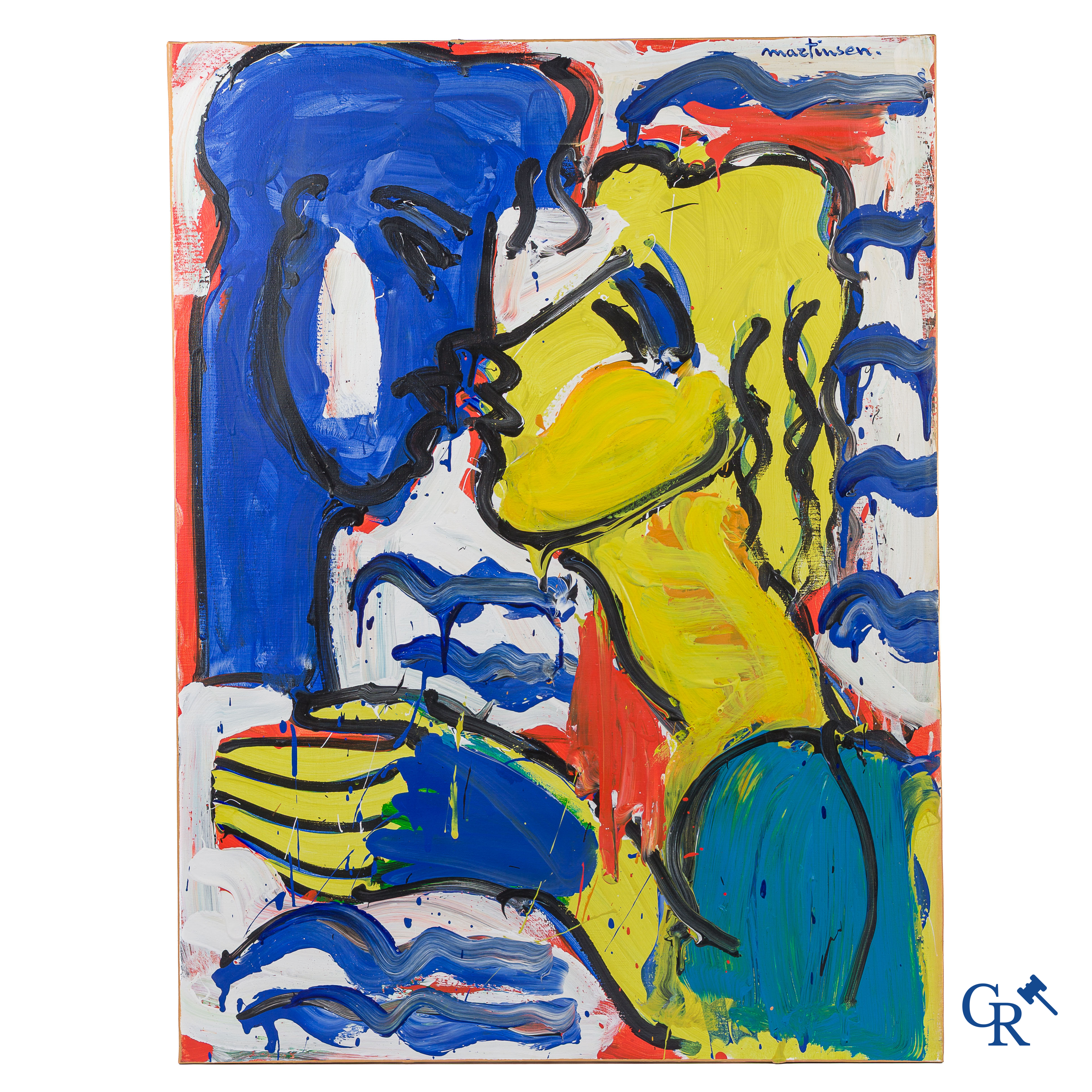 Luc Martinsen (1951) (*) Zonder titel. 2 schilderijen, acrylverf op doek. Gesigneerd.
