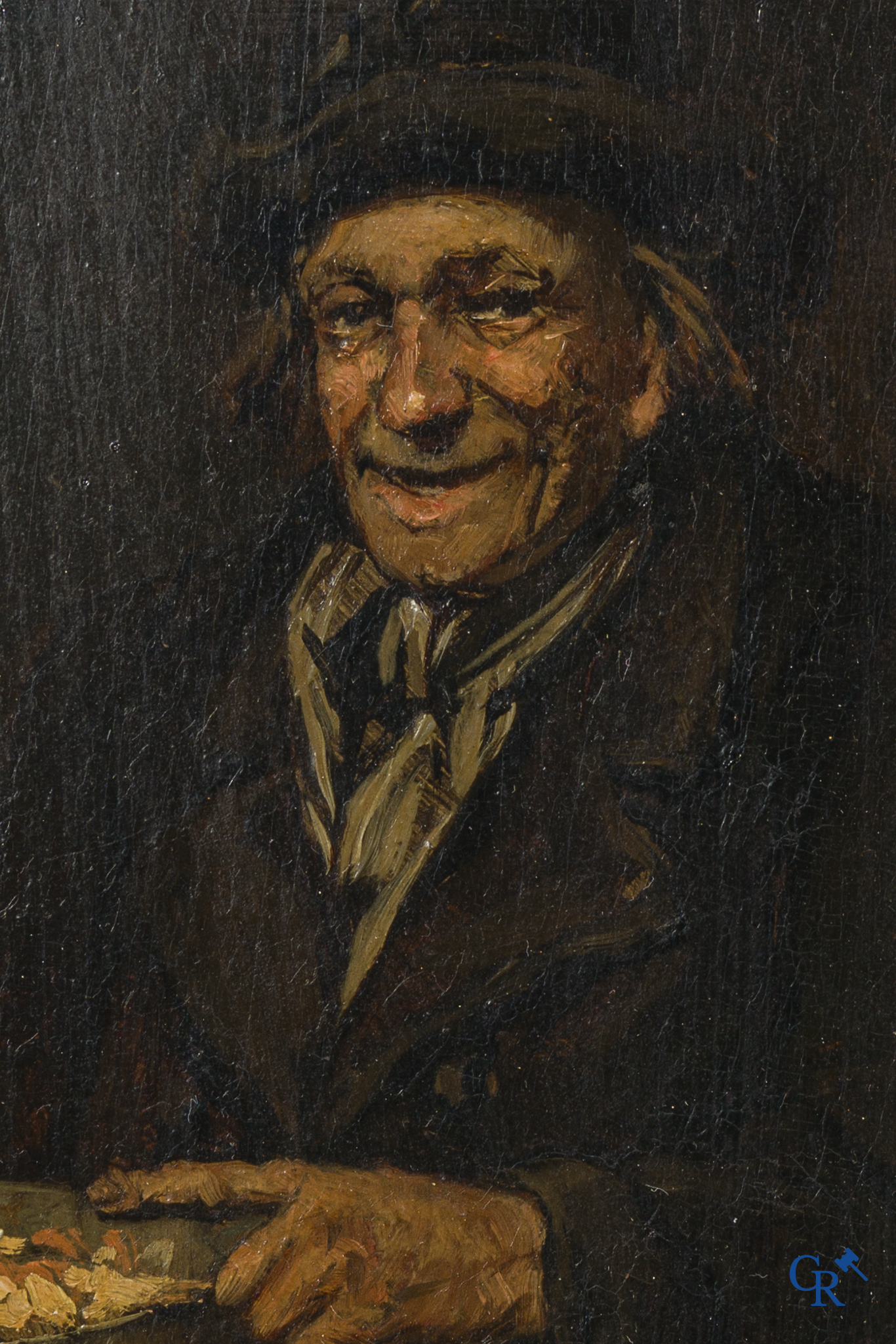 Piet J. Neuckens. "De venter" Schilderij, olie op paneel. Linksboven gesigneerd. Eind 19e eeuw.