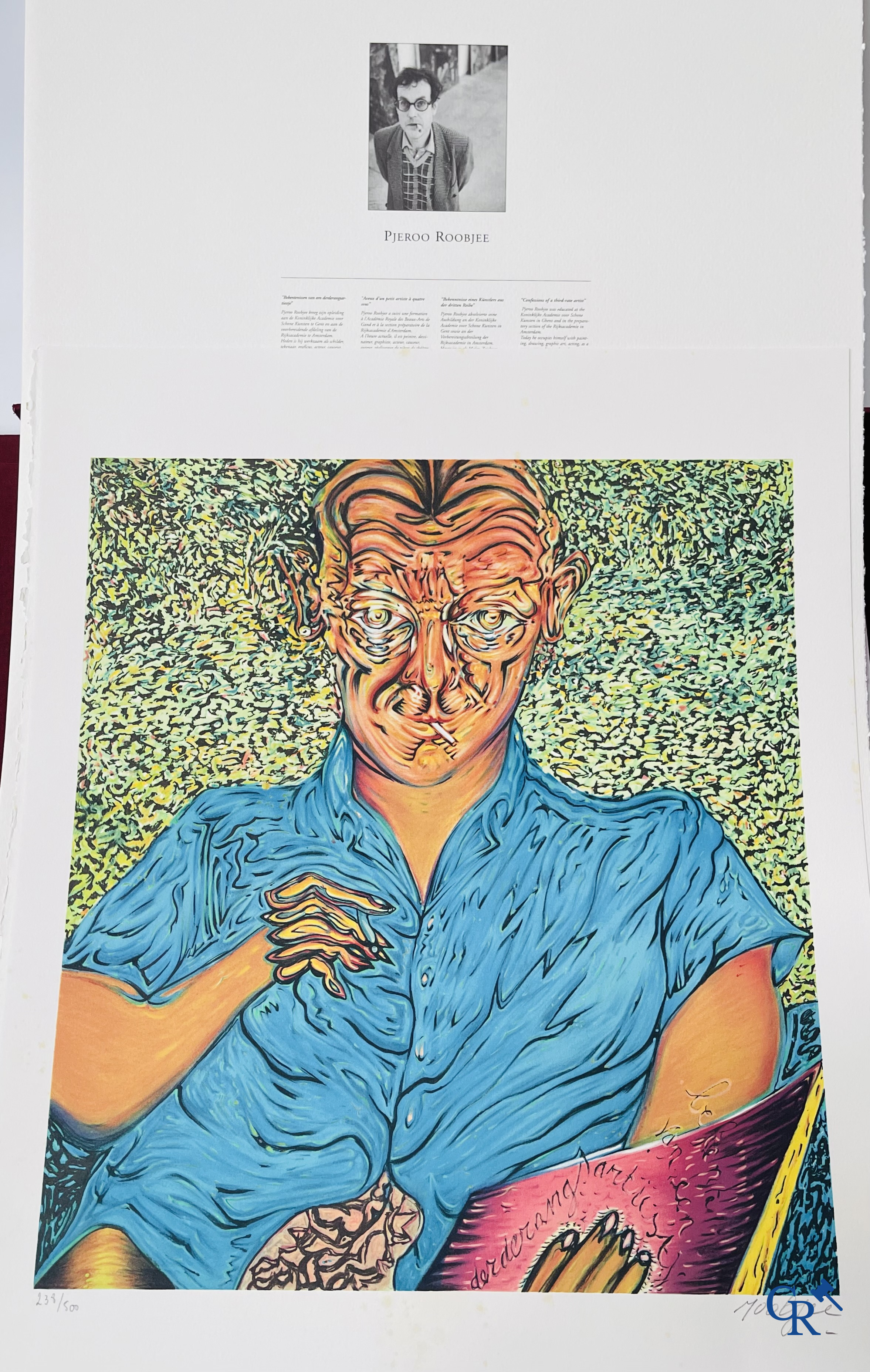 Flemish Art. Portfolio in canvas doos met 10 lithografieën. Getekend en genummerd 238/500.
